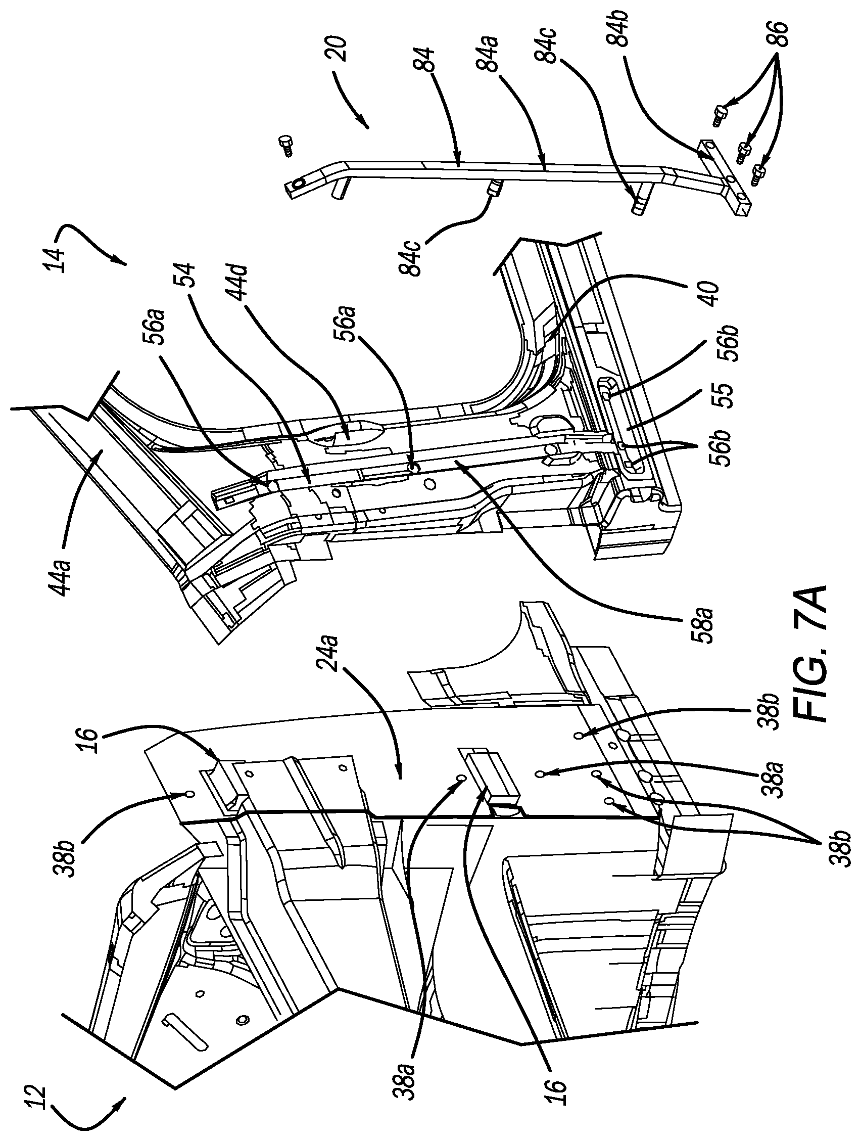 Patent US12612112 Figure 7 – Vehicle having front and rear vehicle structures