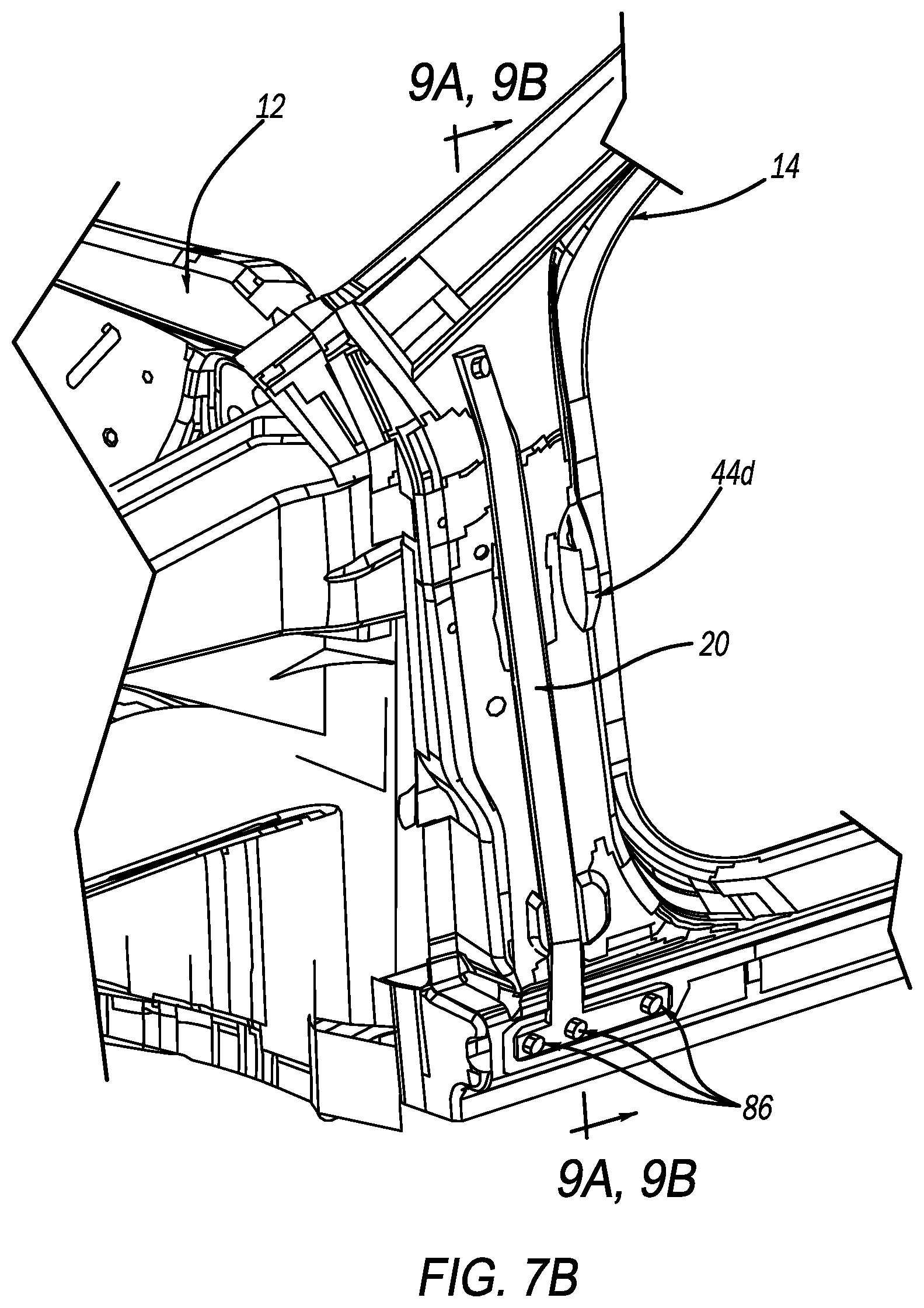 Patent US12612112 Figure 8 – Vehicle having front and rear vehicle structures