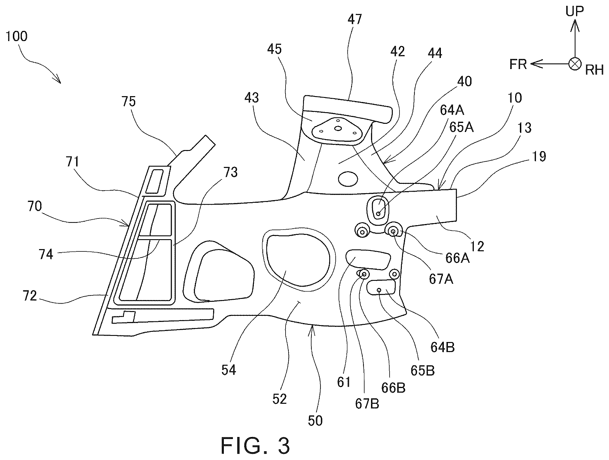 Patent US12612113 Figure 3 – Vehicle rear component