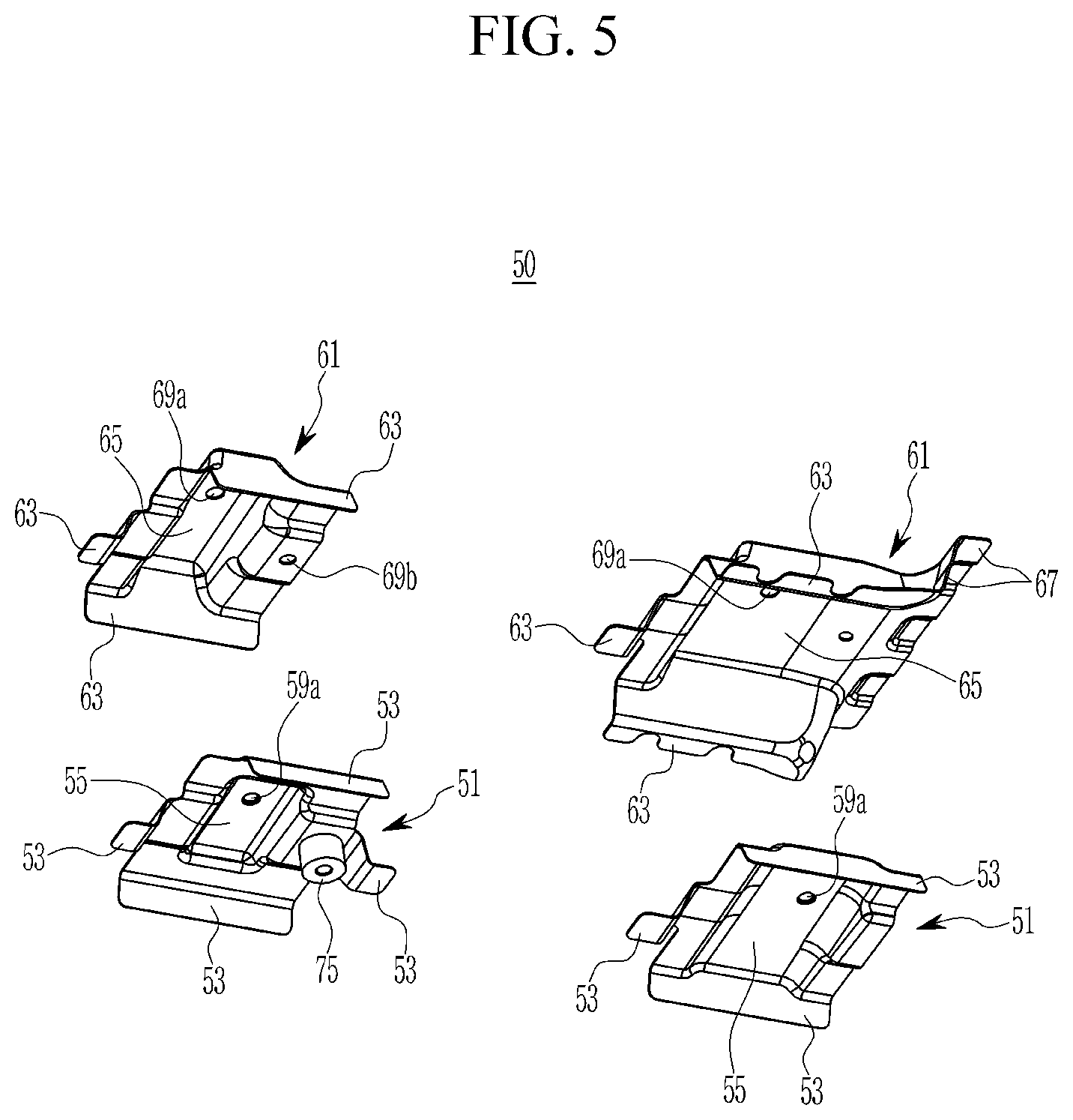 Patent US12612114 Figure 5 – Floor structure for electric vehicle