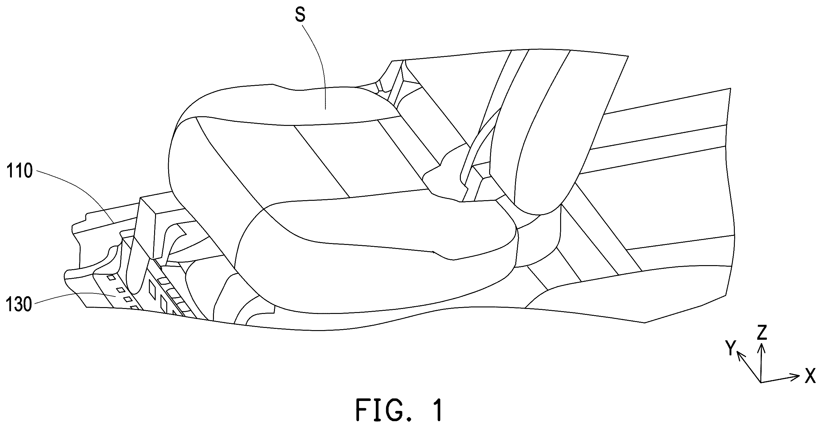 Patent US12612115 Figure 1 – Floor structure for vehicle