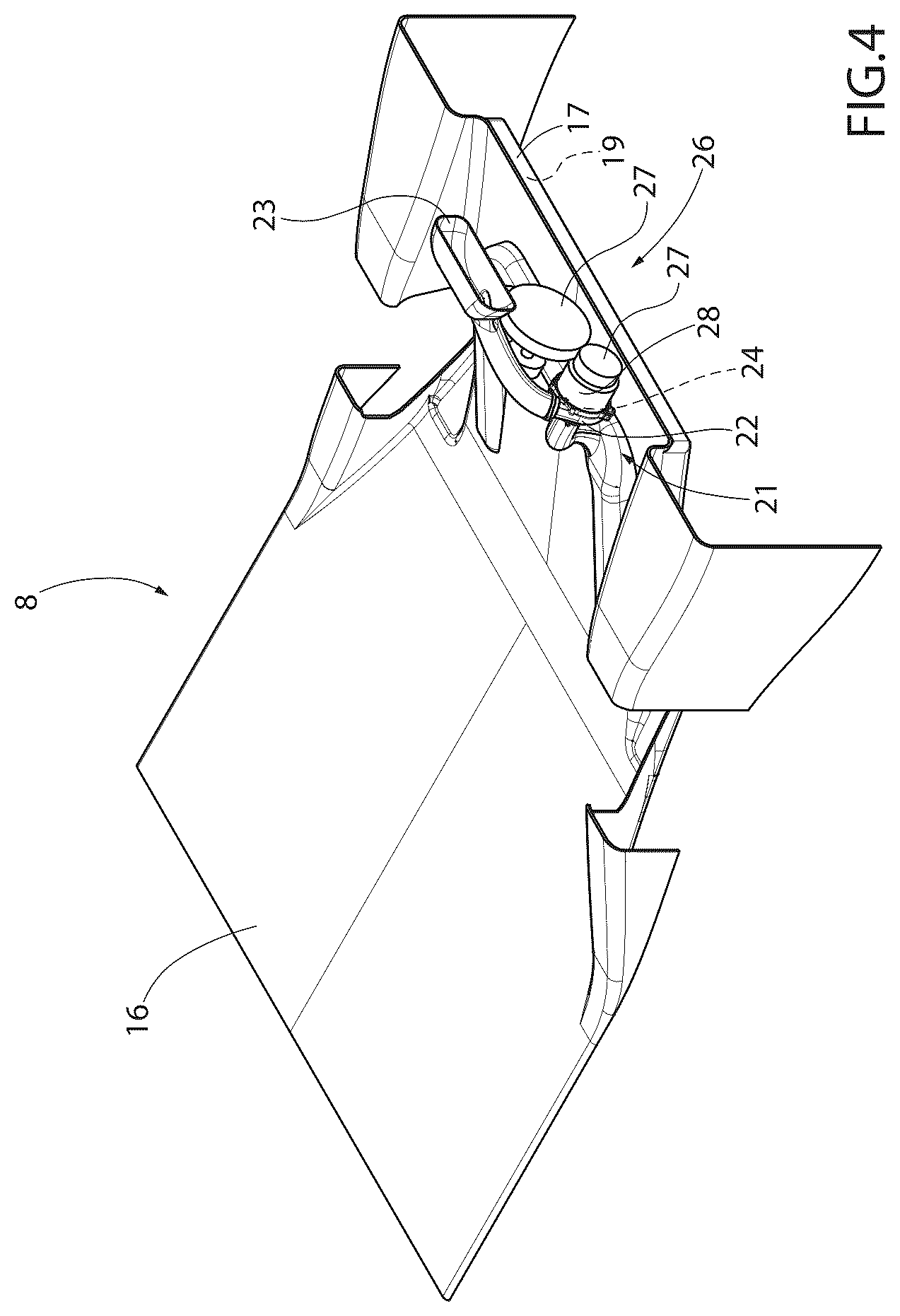 Patent US12612121 Figure 4 – Car provided with a pneumatic unit operated by a gearbox