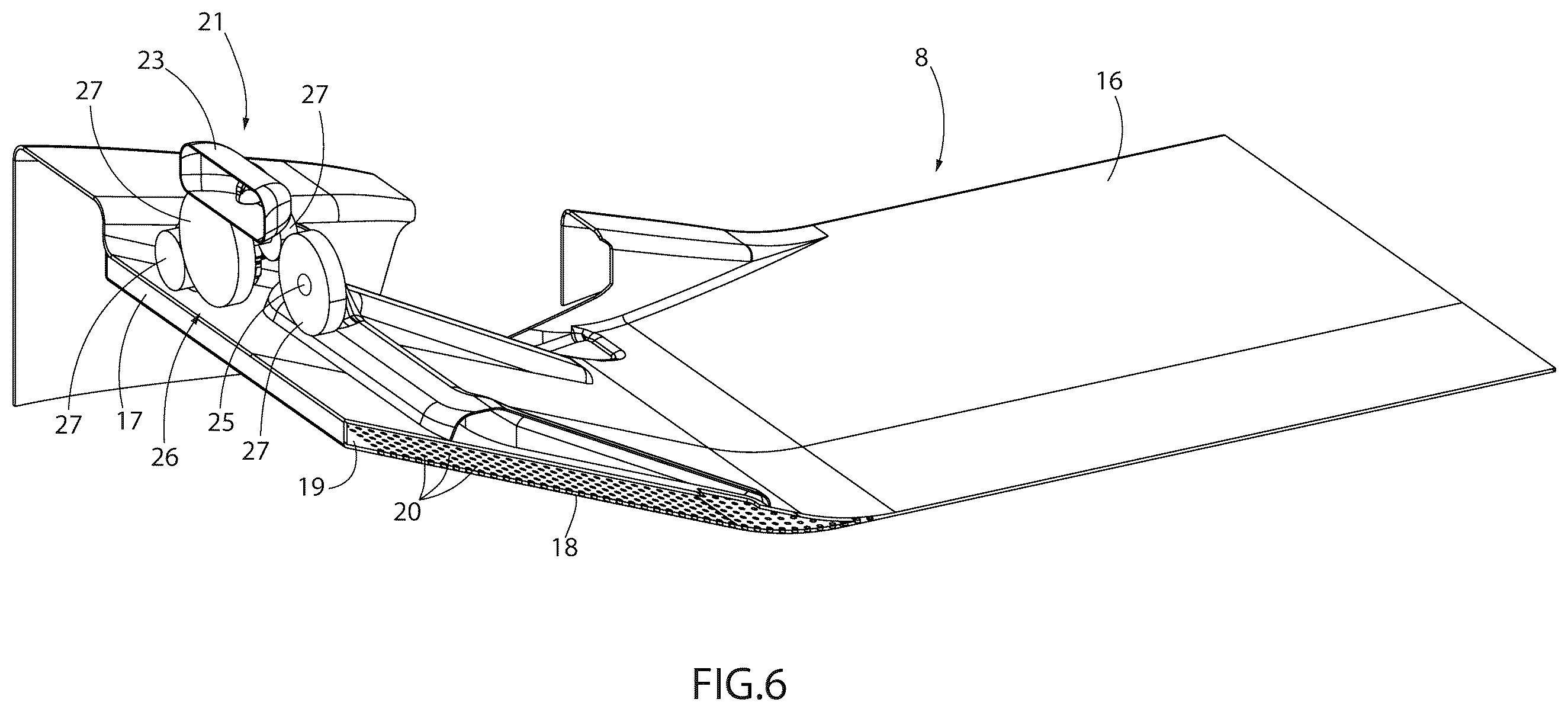 Patent US12612121 Figure 6 – Car provided with a pneumatic unit operated by a gearbox