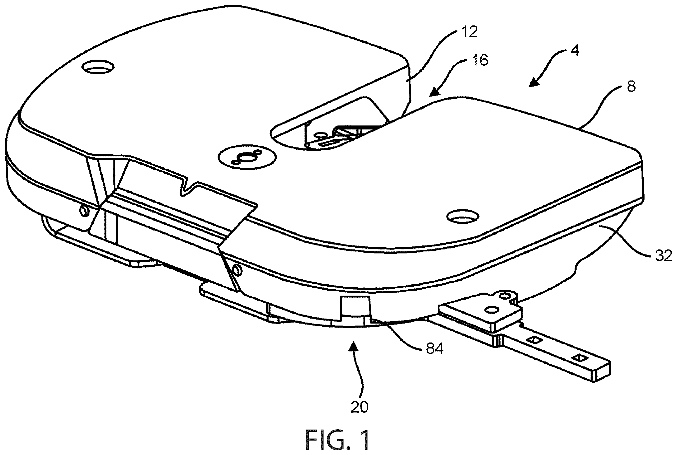 Patent US12612123 Figure 1 – Fifth wheel hitch engagement system
