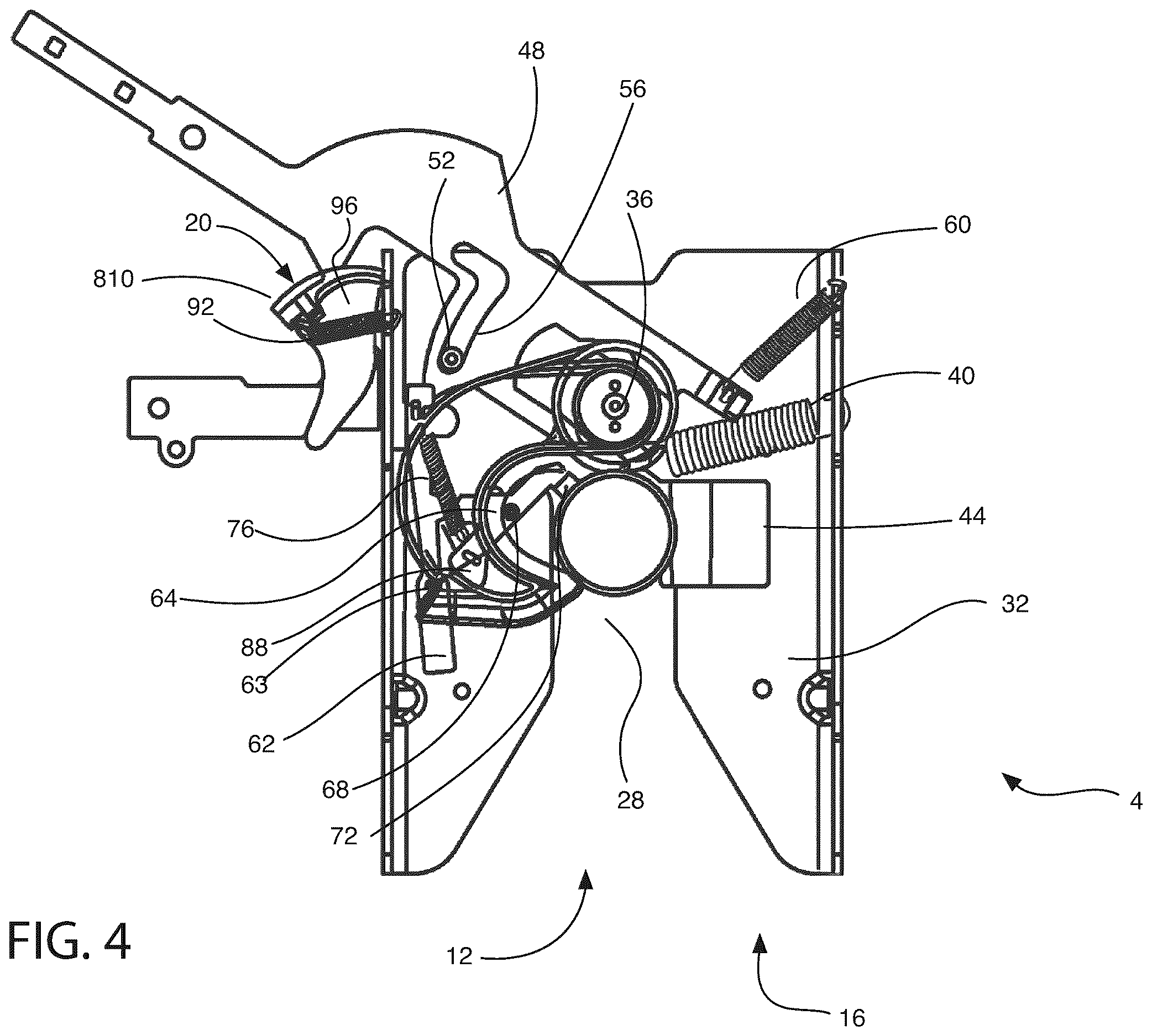 Patent US12612123 Figure 4 – Fifth wheel hitch engagement system