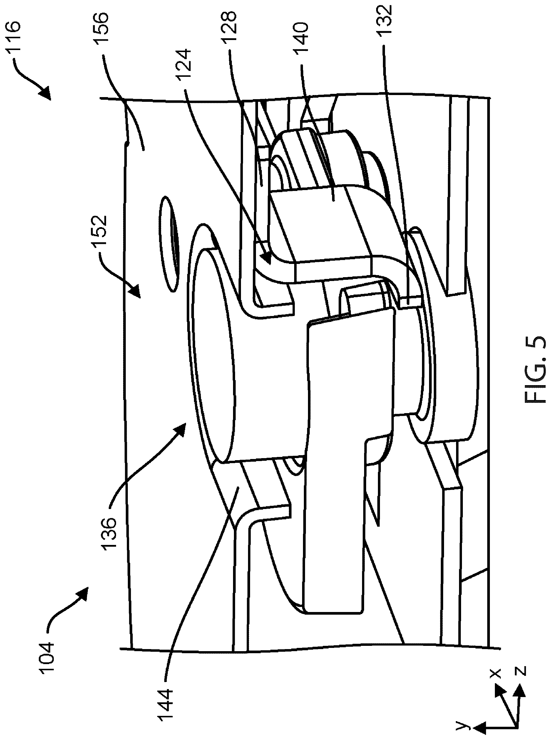 Patent US12612123 Figure 5 – Fifth wheel hitch engagement system