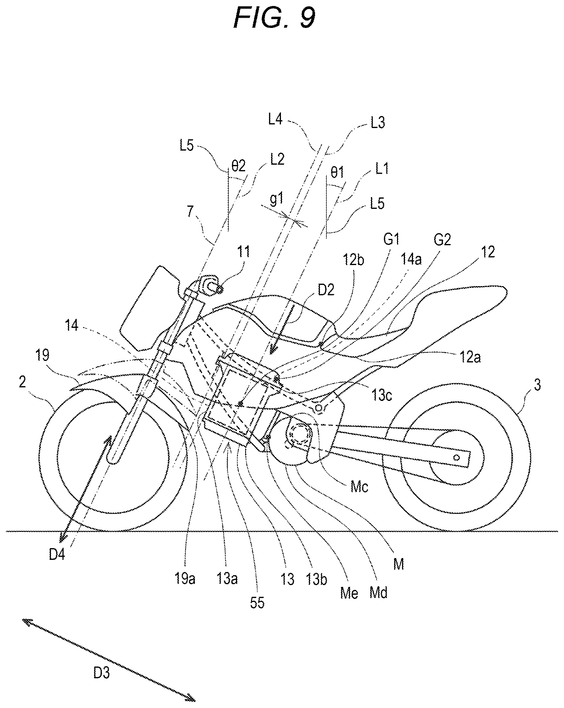 Patent US12612128 Figure 9 – Straddle-type vehicle