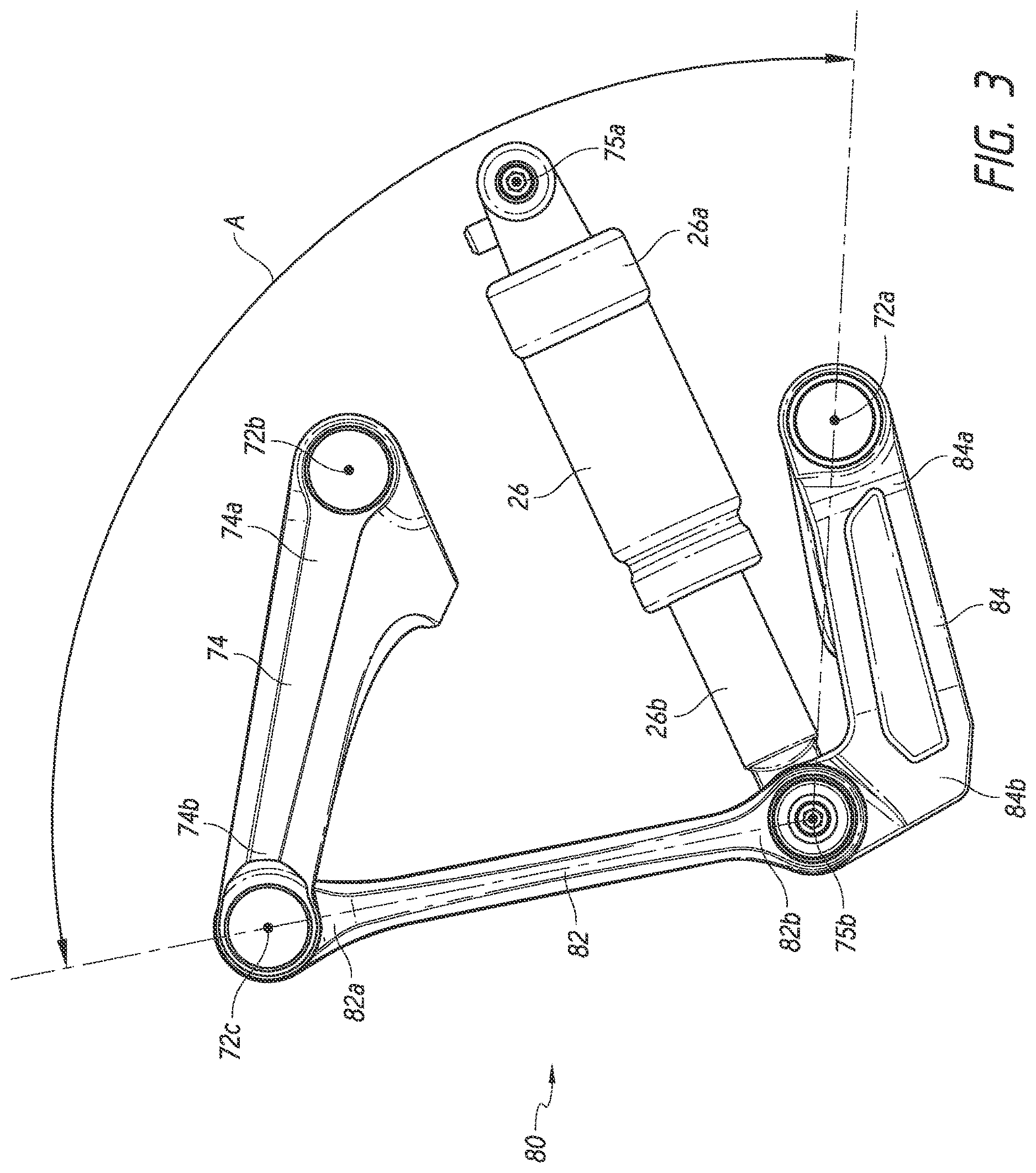 Patent US12612129 Figure 3 – Bicycle rear suspension
