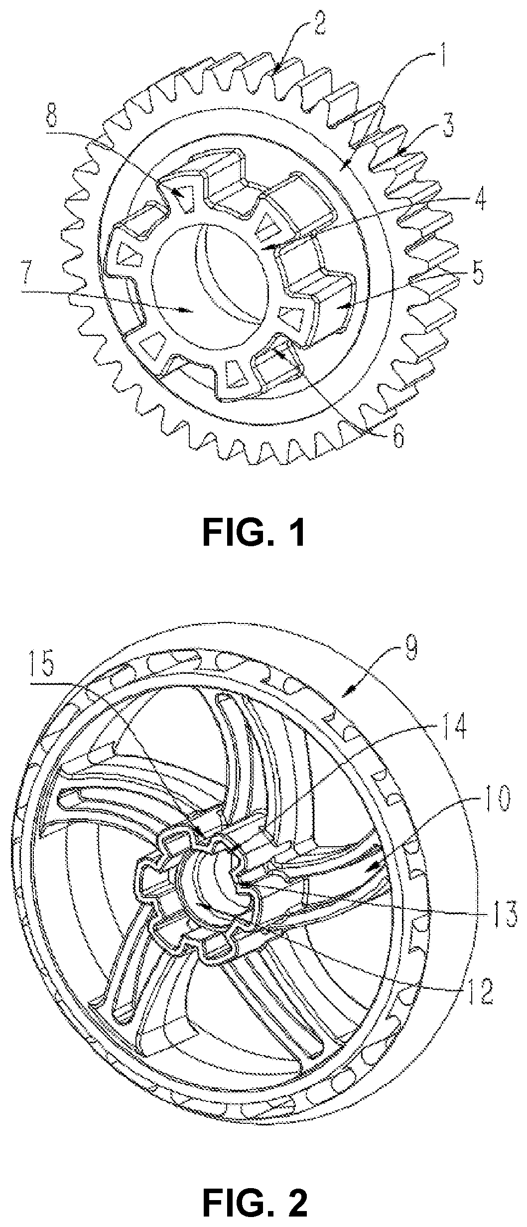 Patent US12612131 Figure 1 – Output gear, wheel and driving device for electric scooter, and an electric scooter