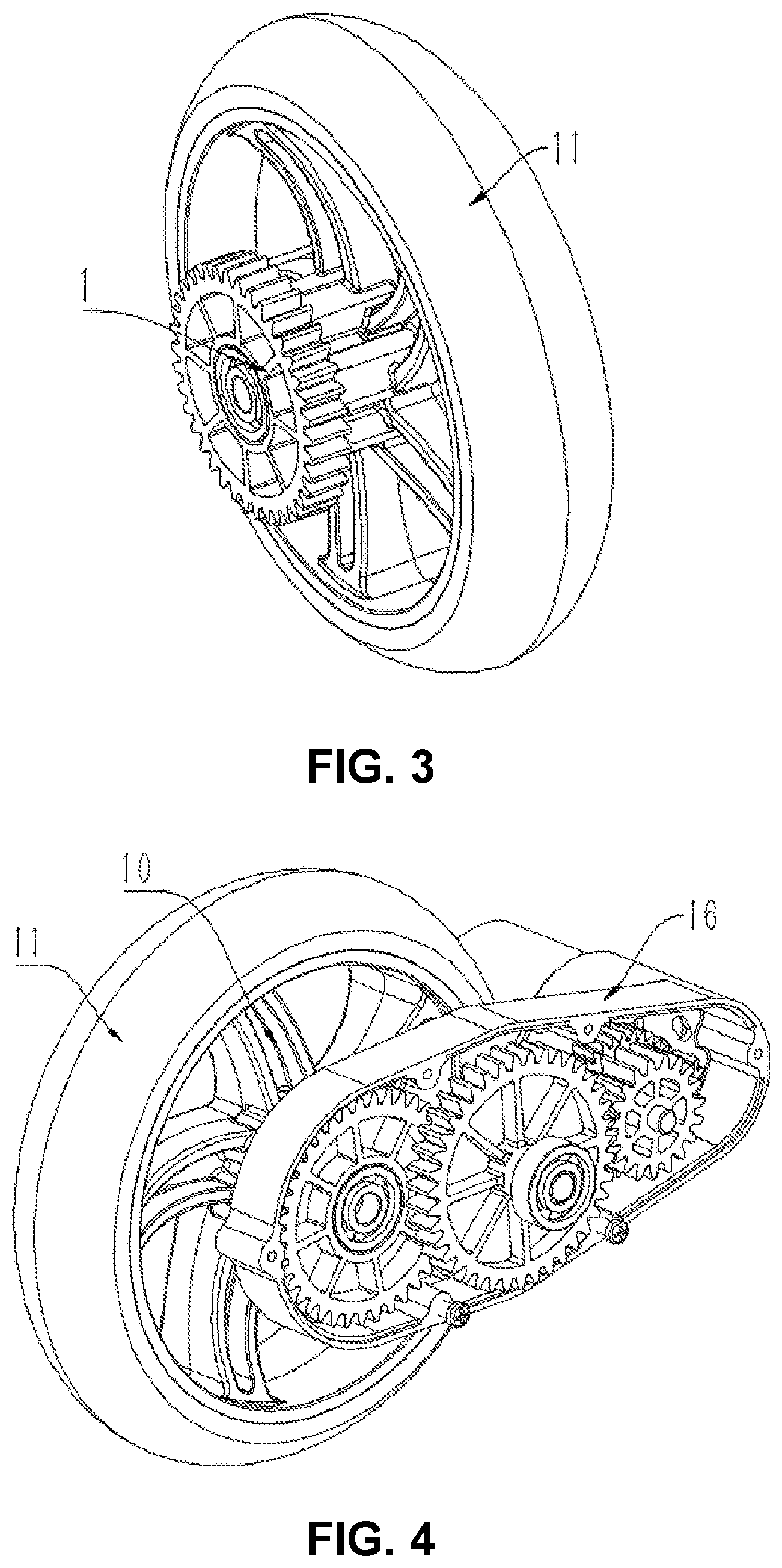 Patent US12612131 Figure 2 – Output gear, wheel and driving device for electric scooter, and an electric scooter