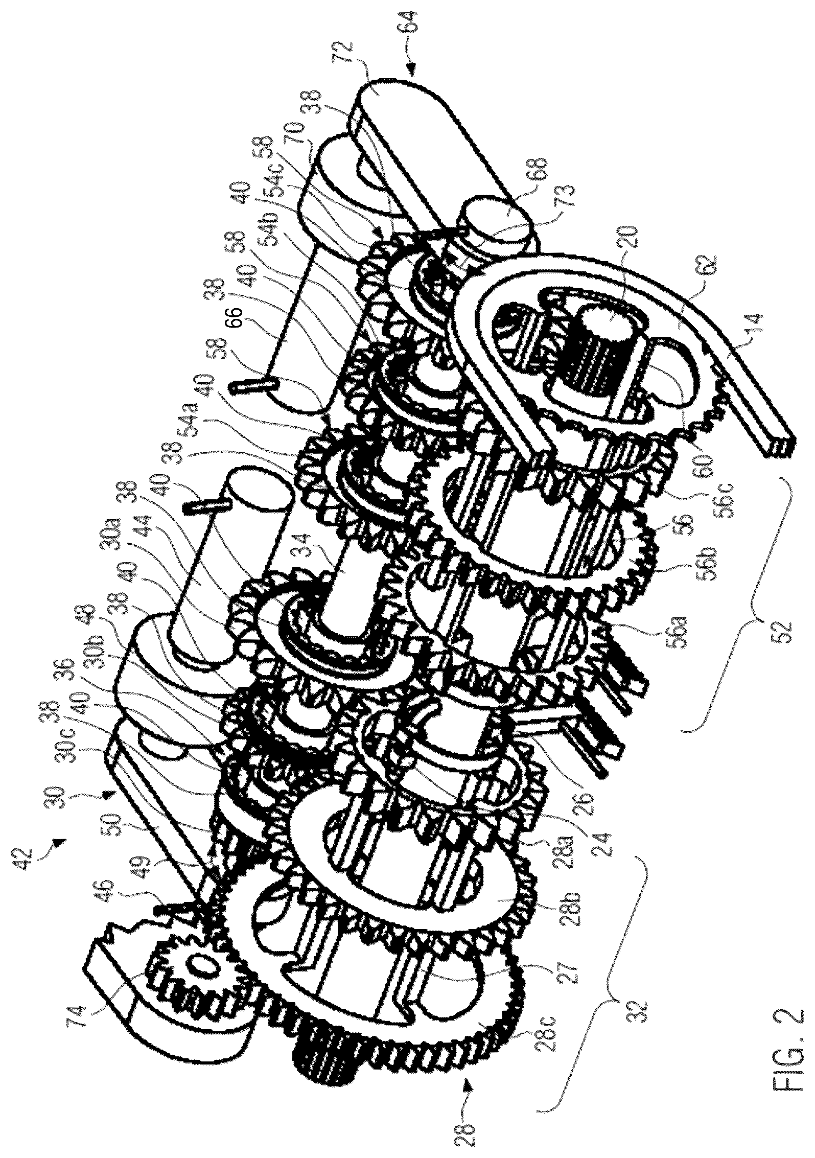 Patent US12612132 Figure 2 – Data processing device and computer-implemented method for synchronized shifting of bicycle gearboxes, bicycle gearbox and method of operating the same