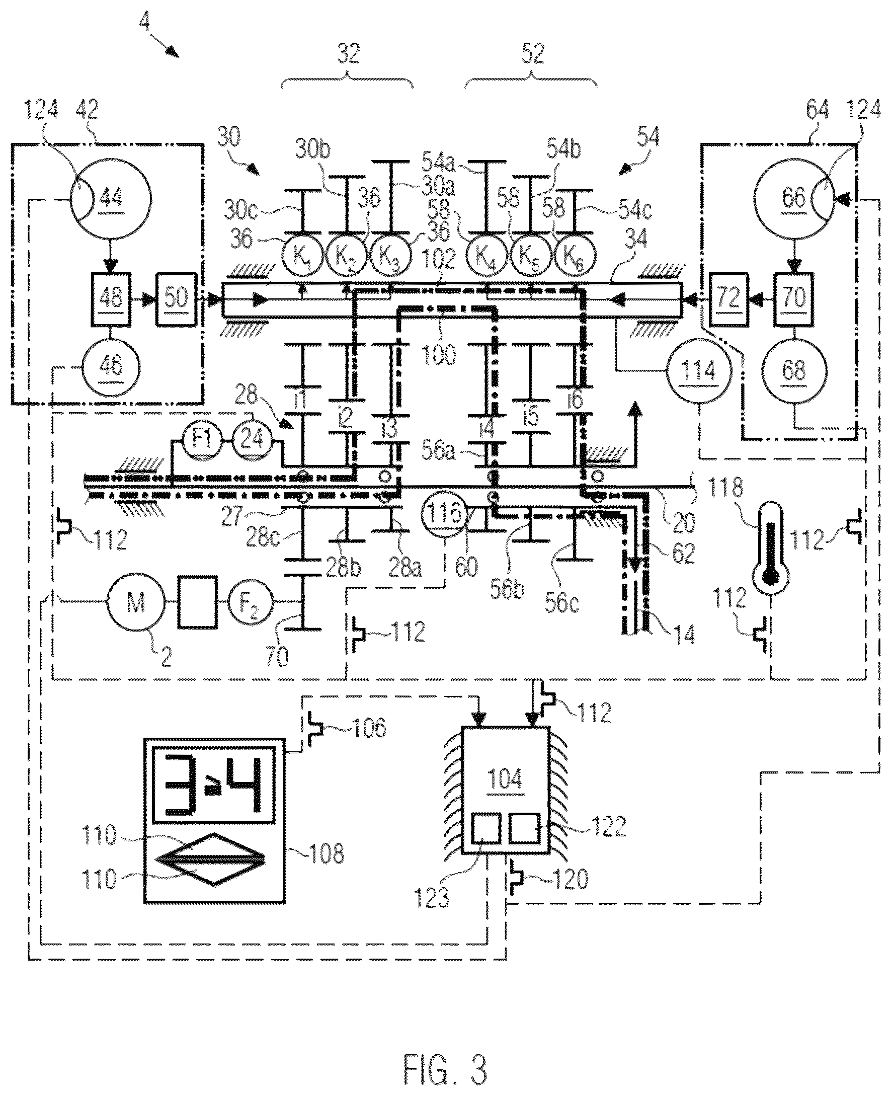 Patent US12612132 Figure 3 – Data processing device and computer-implemented method for synchronized shifting of bicycle gearboxes, bicycle gearbox and method of operating the same