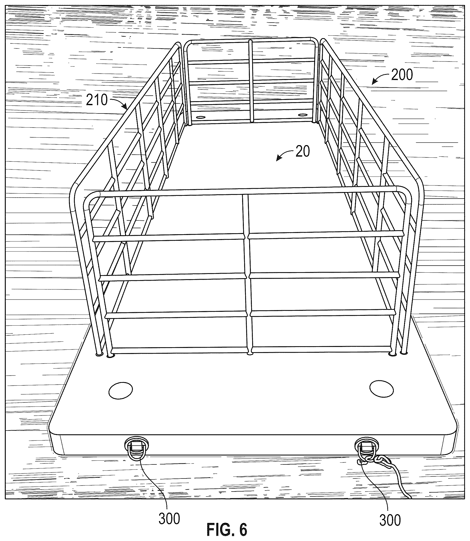 Patent US12612134 Figure 6 – Deployable barge system and method