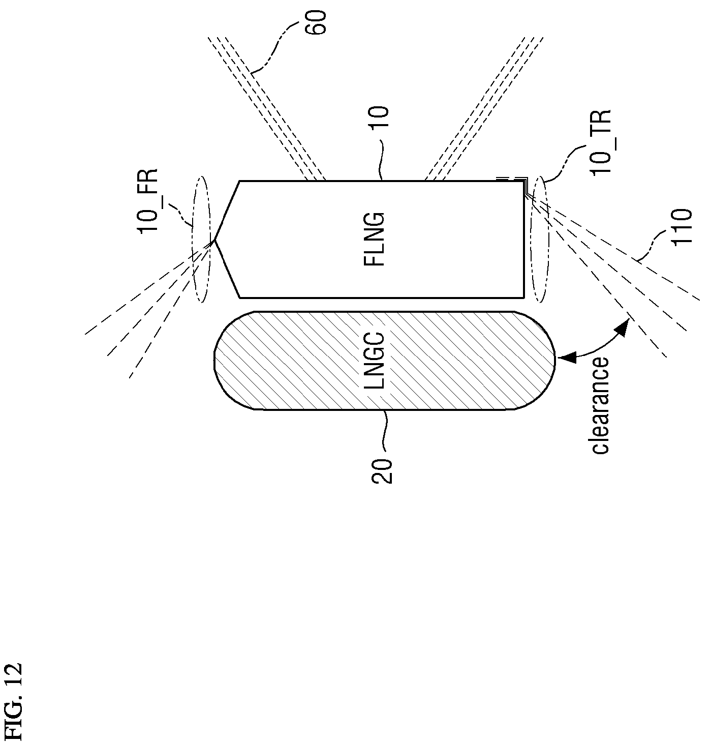 Patent US12612135 Figure 8 – Floating offshore structure having one-side spread mooring system applied thereto