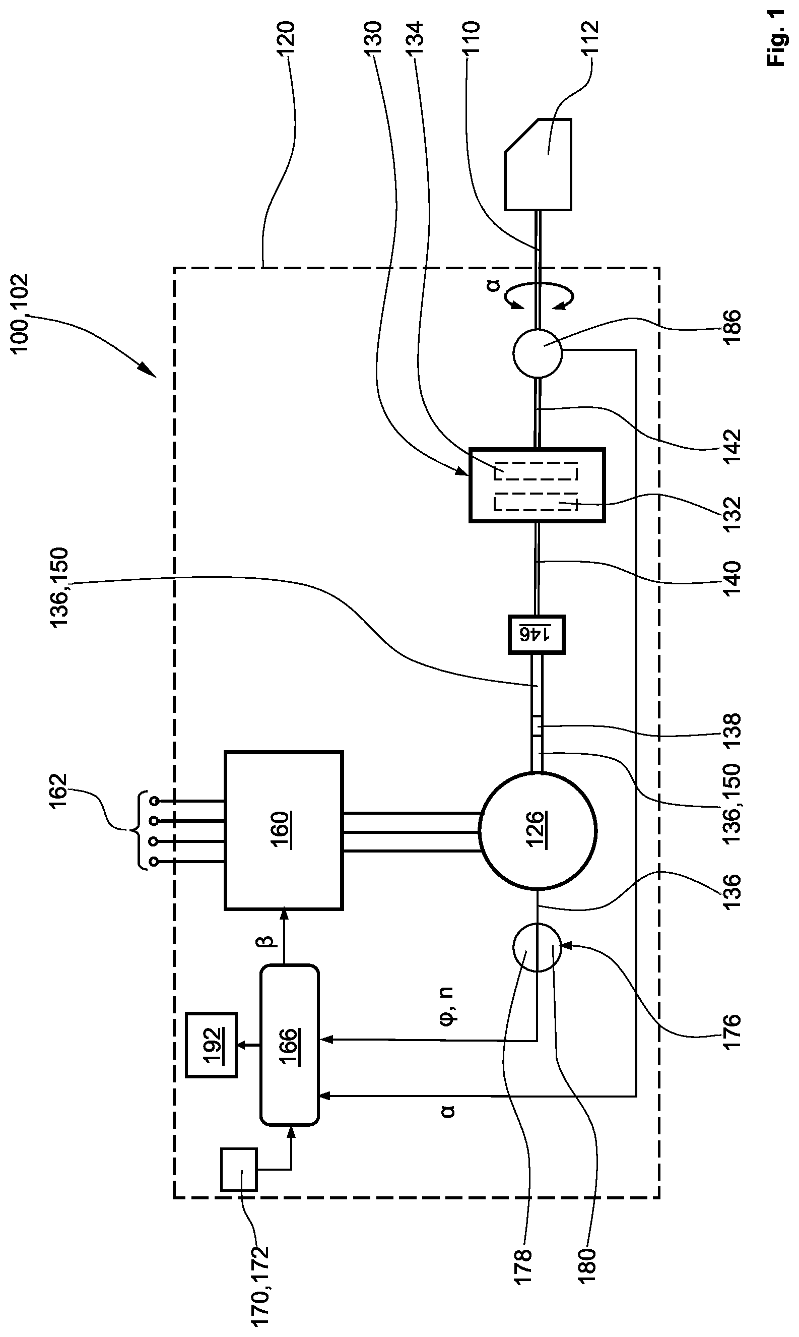 Patent US12612137 Figure 1 – Device for the roll stabilizing of a watercraft