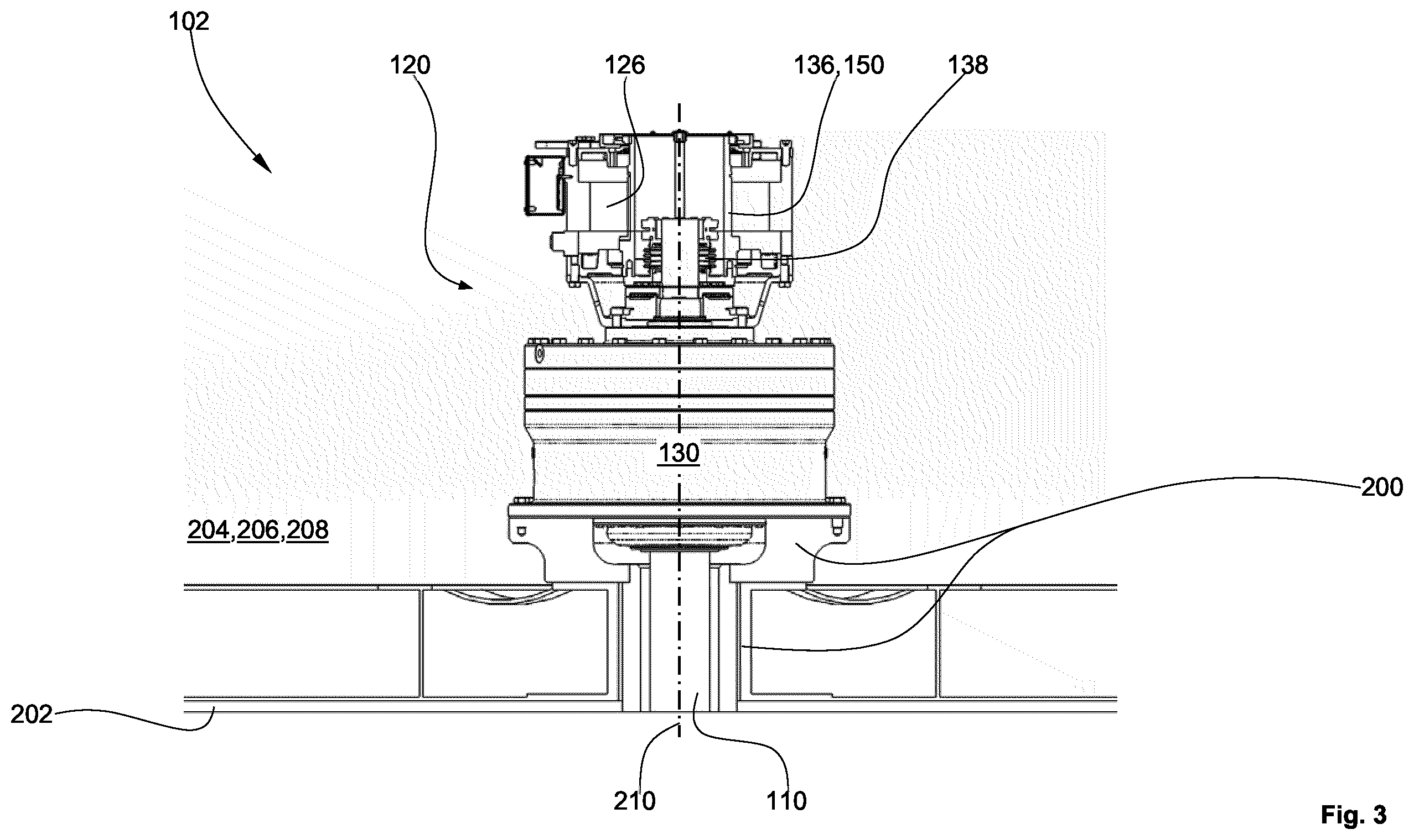 Patent US12612137 Figure 3 – Device for the roll stabilizing of a watercraft
