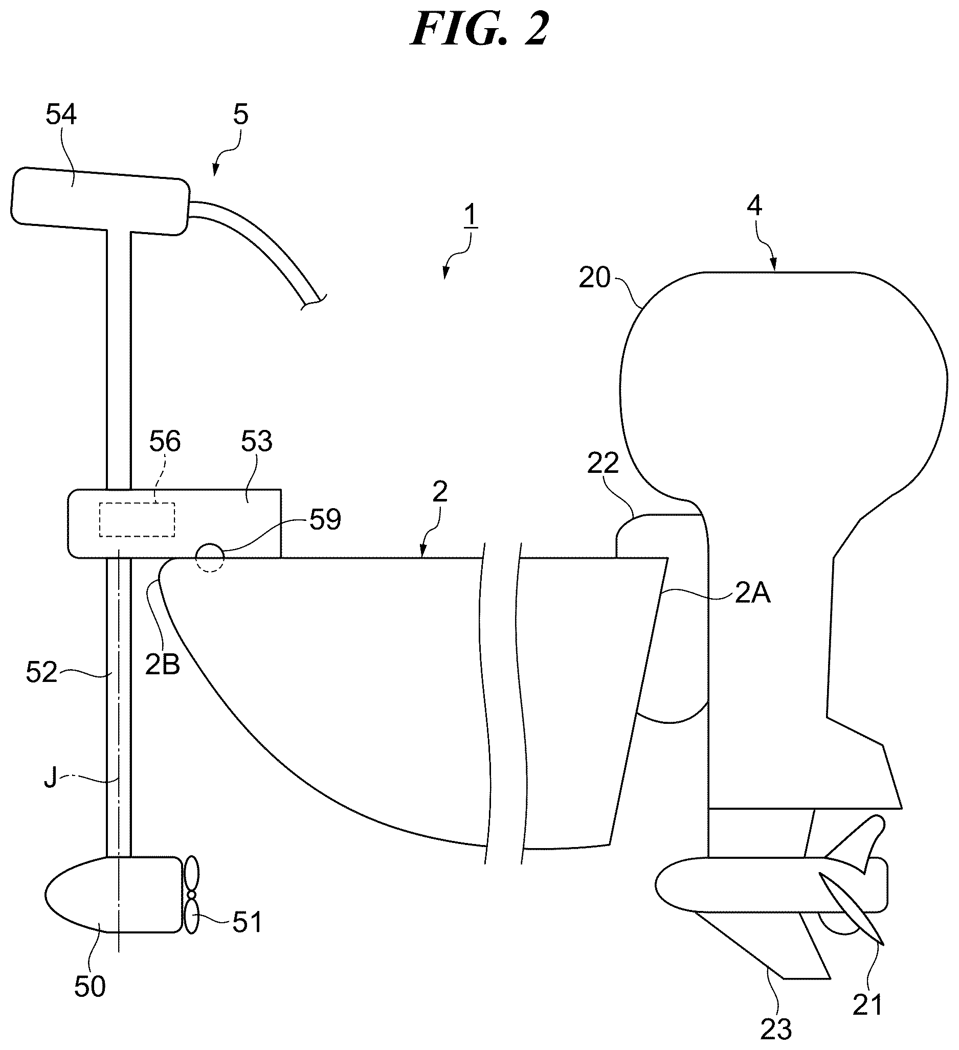 Patent US12612148 Figure 2 – Marine propulsion system, control method therefor, and marine vessel