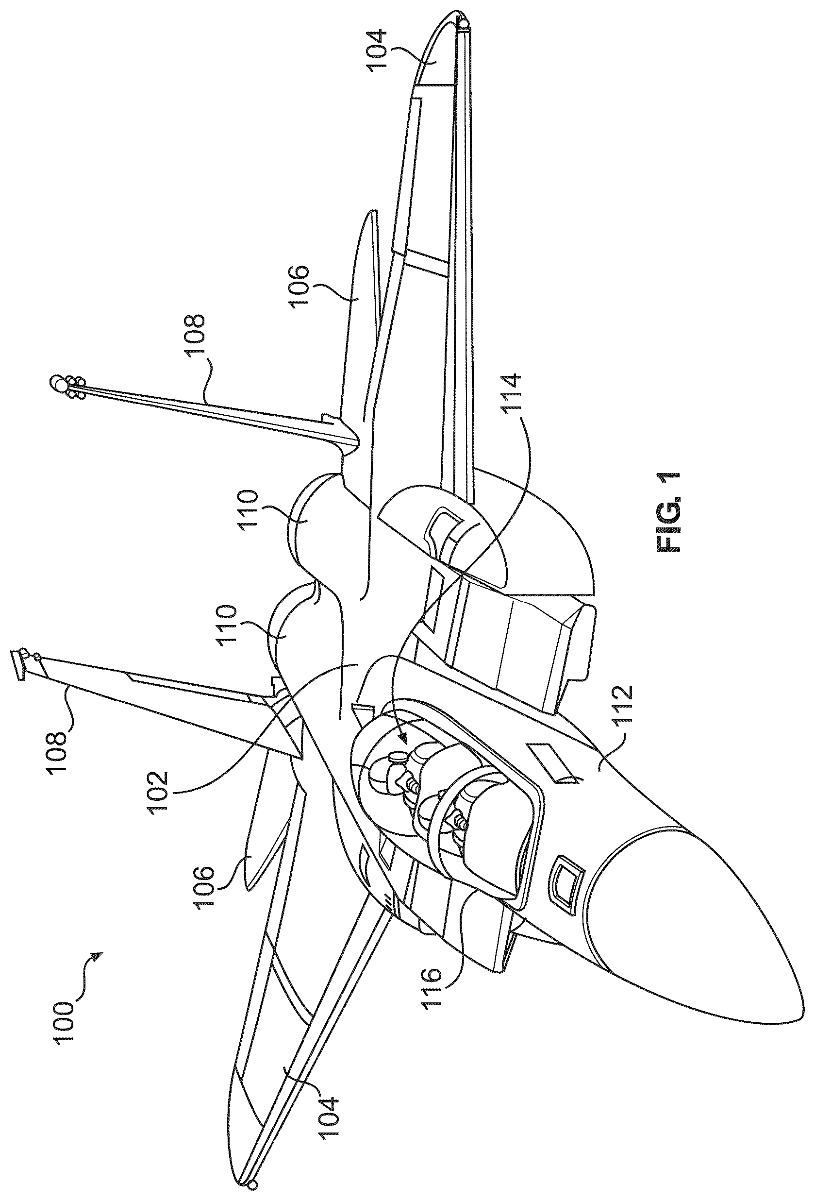 Patent US12612150 Figure 1 – Pyrotechnic devices and firing mechanisms for aircraft canopy jettison