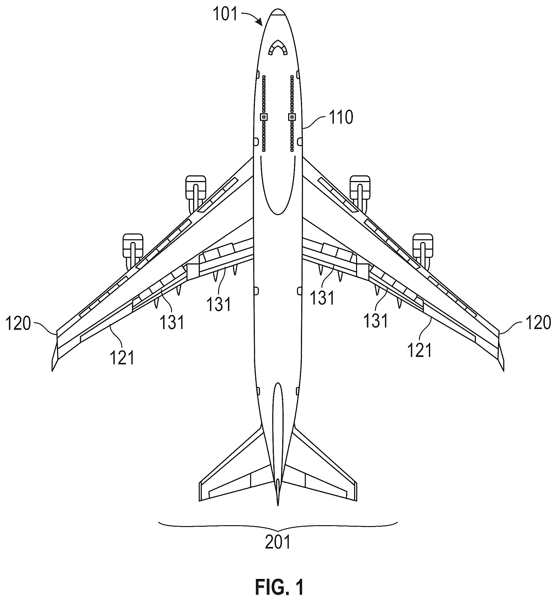 Patent US12612154 Figure 1 – Mechanical architecture for distributed flap actuation system