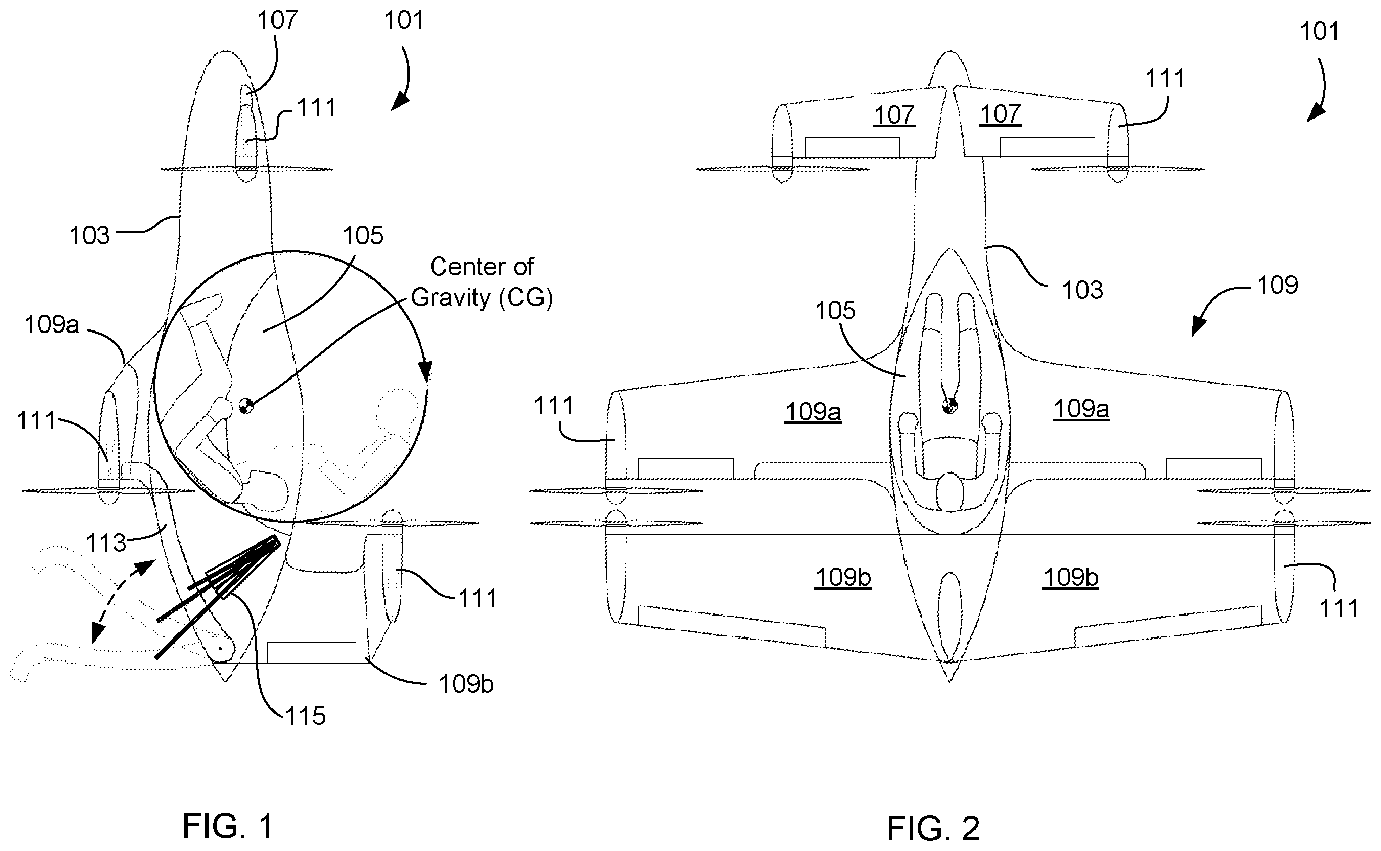 Patent US12612159 Figure 1 – EVTOL aircraft