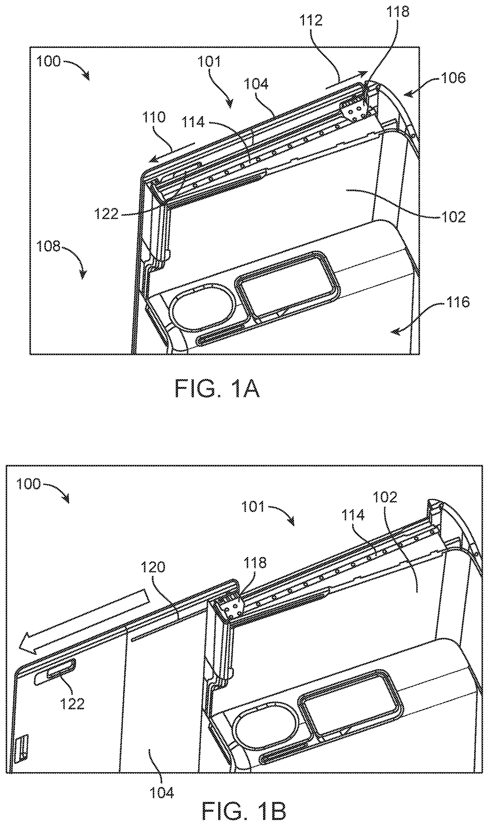Patent US12612162 Figure 1 – Passenger seat unit with multi-track sliding door