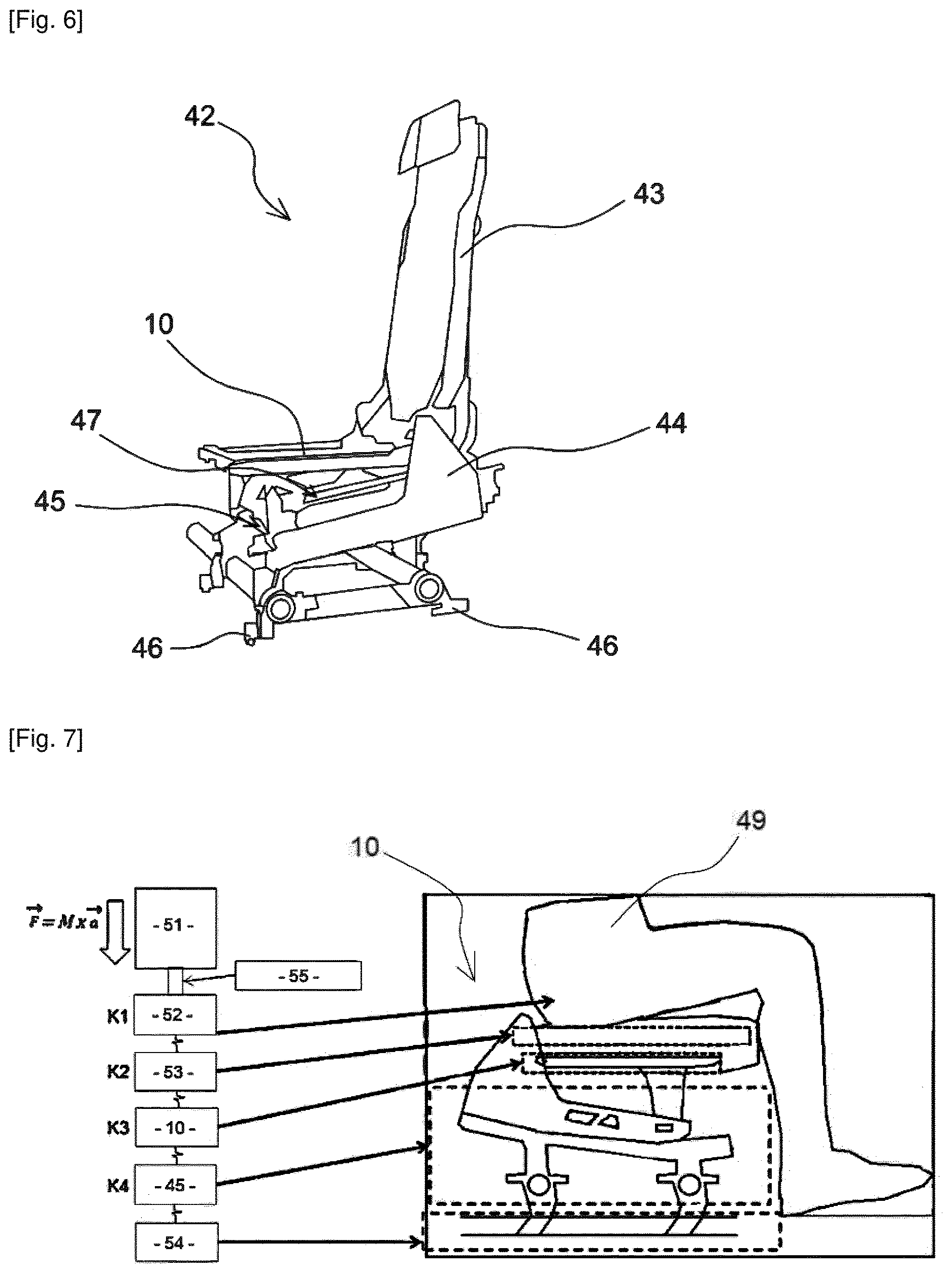 Patent US12612163 Figure 6 – Seat pan, in particular for an aircraft seat, provided with a kinetic energy absorbing tube