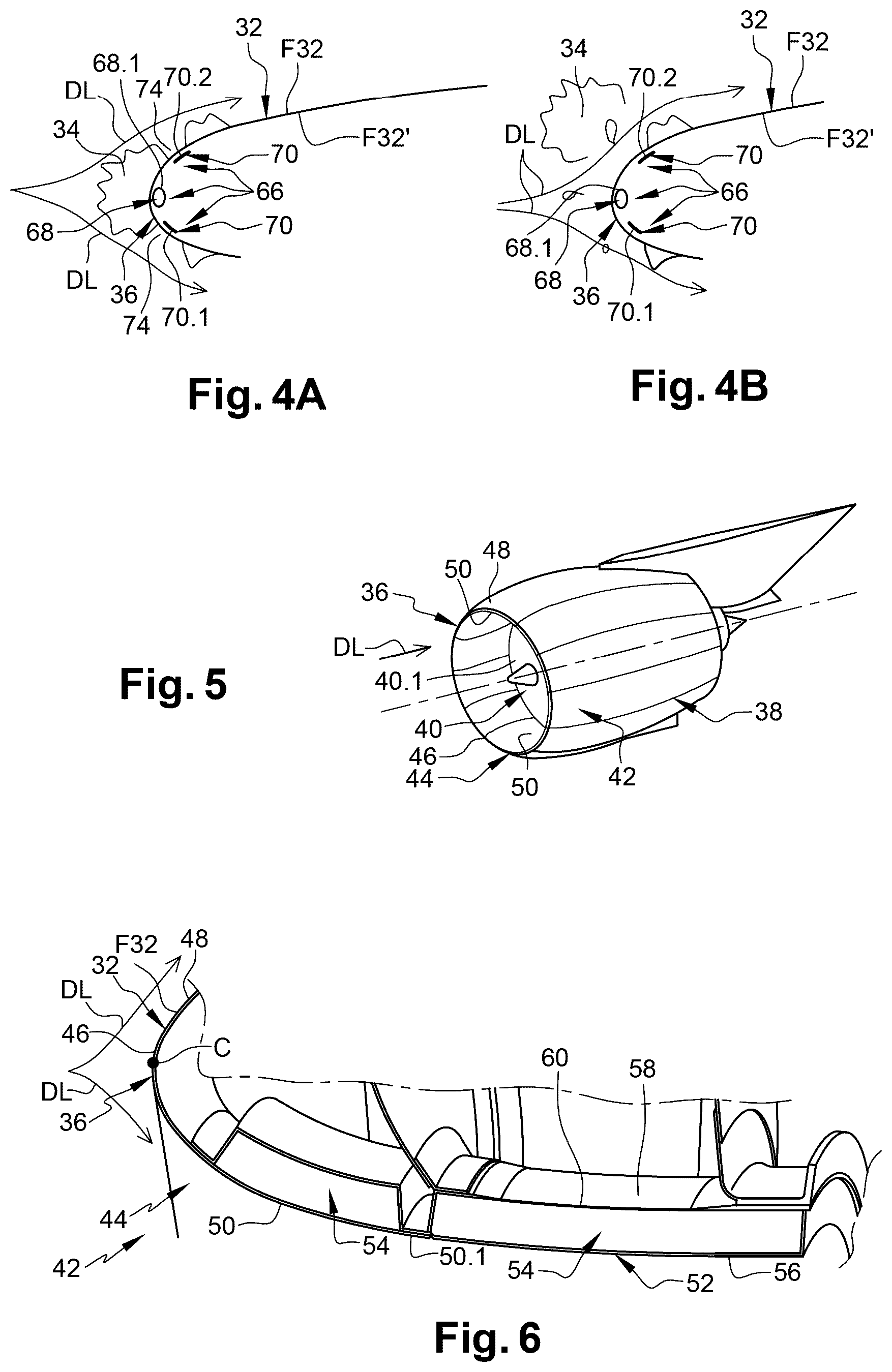 Patent US12612166 Figure 2 – Method for de-icing an aerodynamic wall using at least two different de-icing systems, aircraft equipped with a de-icing device making it possible to implement said method