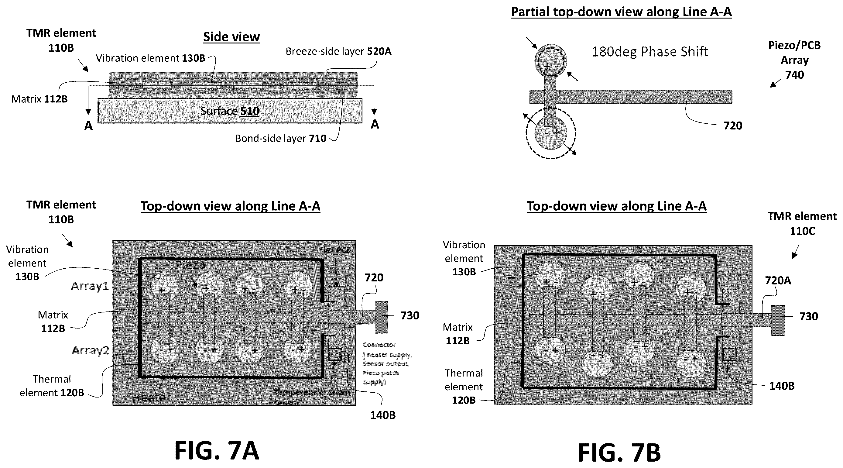 Patent US12612167 Figure 7 – Low-power ice protection system having zoned thermal elements integrated with zoned vibration elements