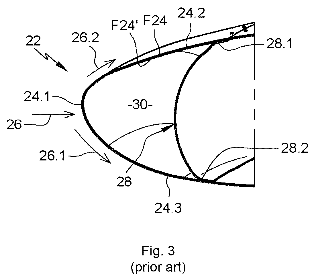 Patent US12612168 Figure 3 – Aircraft air inlet comprising at least a main de-icing system and at least one secondary de-icing system positioned at a splice plate