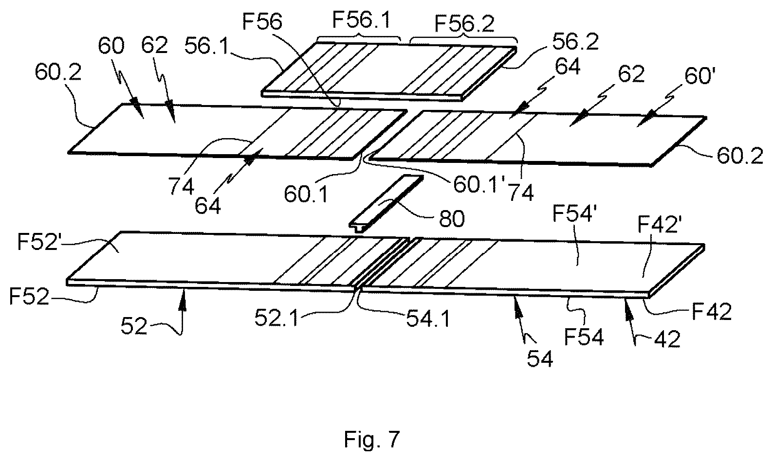 Patent US12612168 Figure 7 – Aircraft air inlet comprising at least a main de-icing system and at least one secondary de-icing system positioned at a splice plate