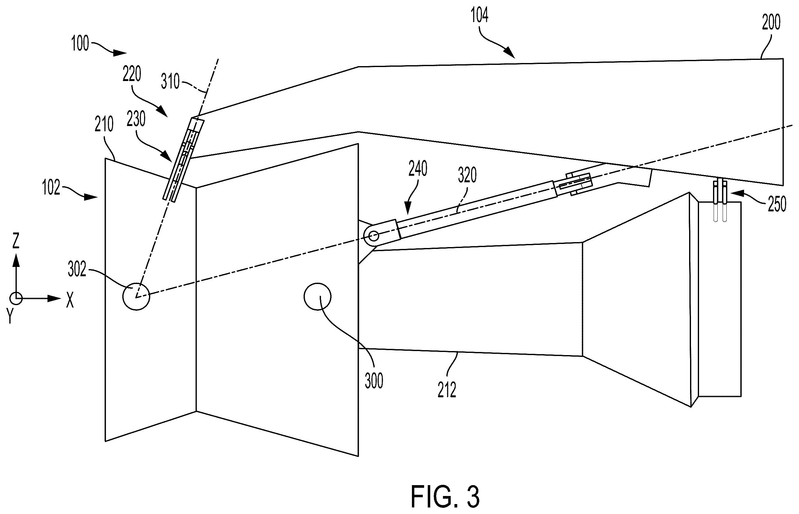 Patent US12612170 Figure 3 – Forward engine mount with converging links