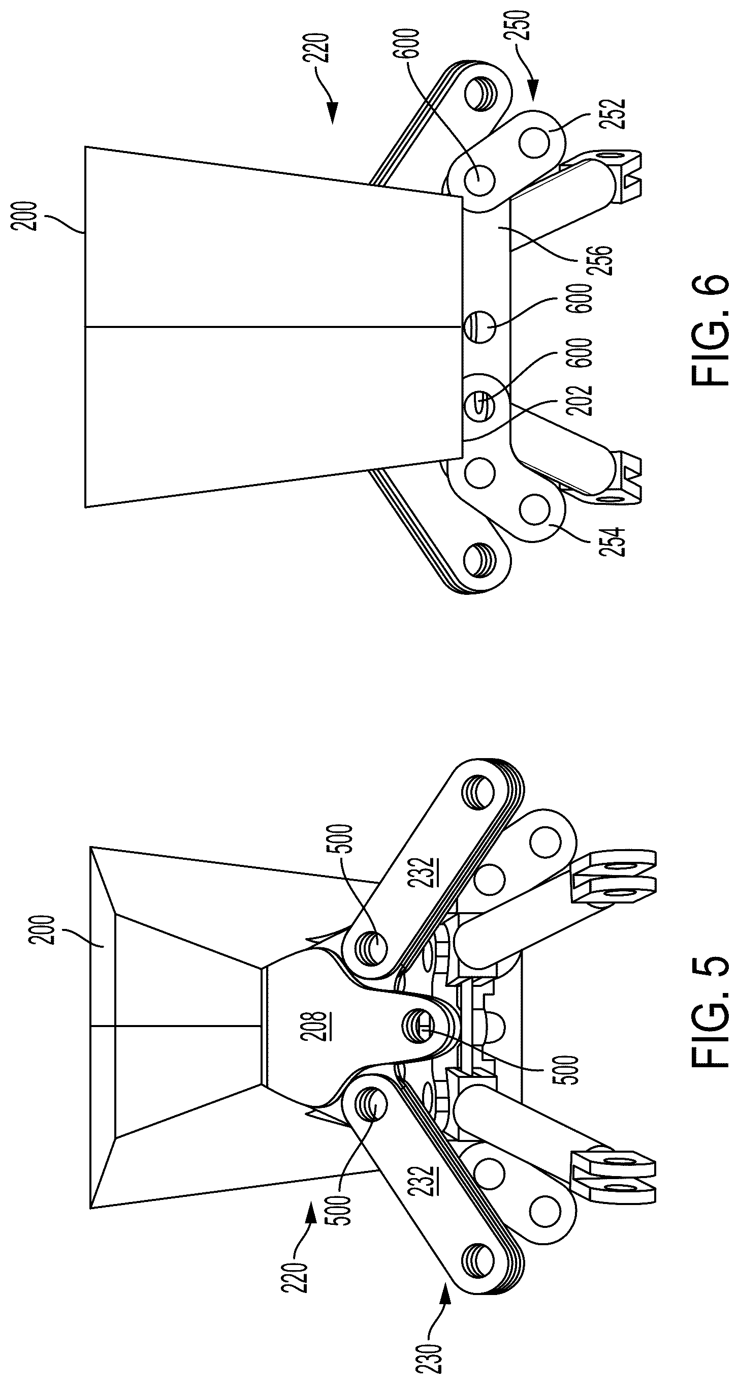 Patent US12612170 Figure 5 – Forward engine mount with converging links