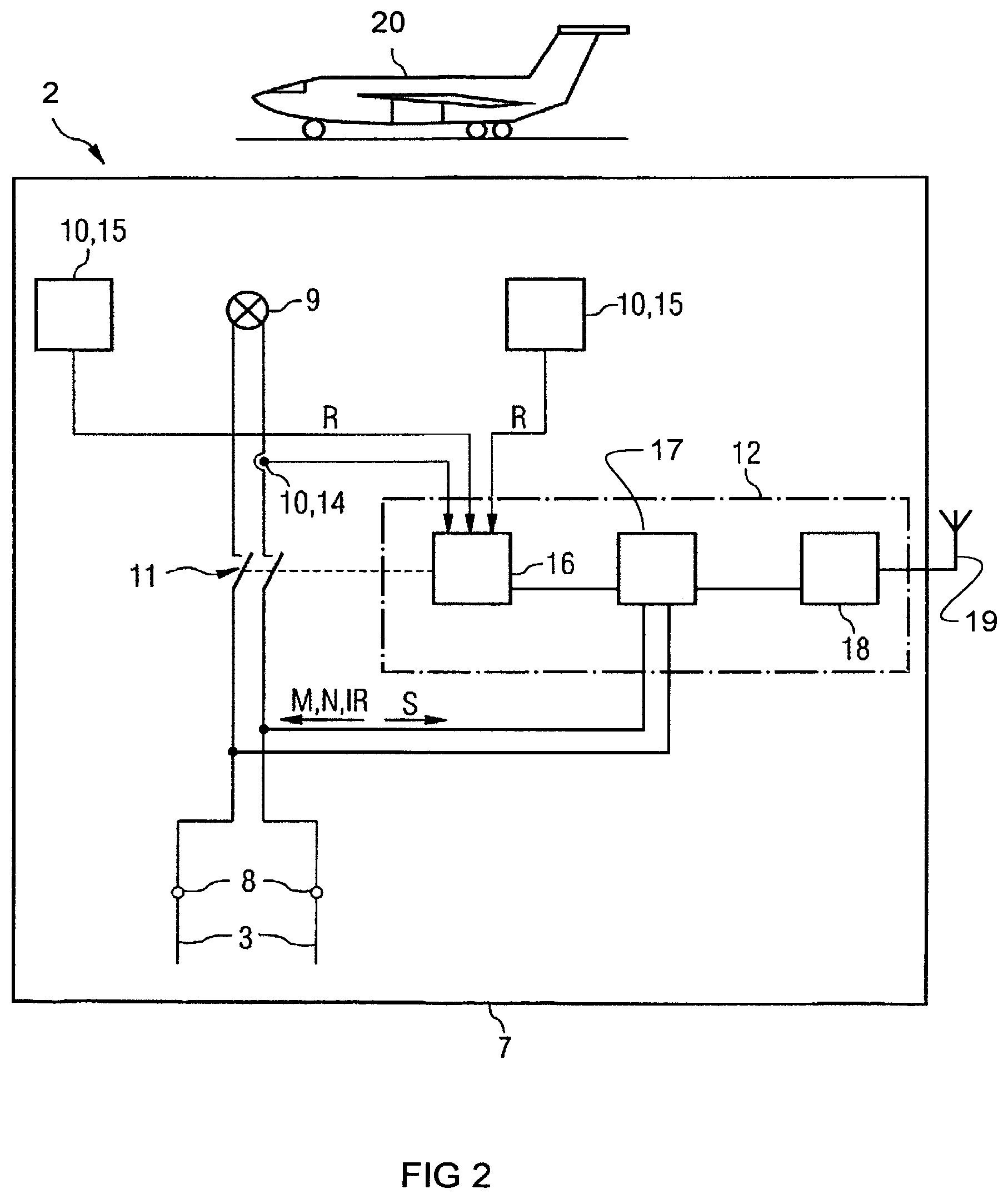 Patent US12612183 Figure 2 – Aeronautic ground light fixture with RF antenna