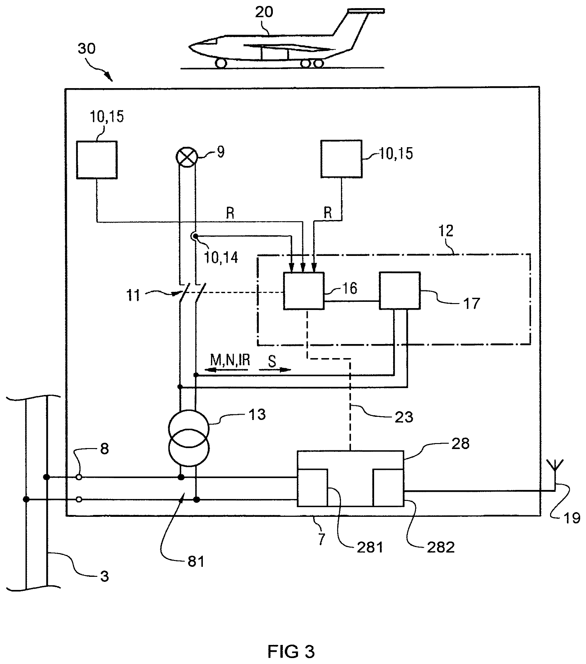 Patent US12612183 Figure 3 – Aeronautic ground light fixture with RF antenna