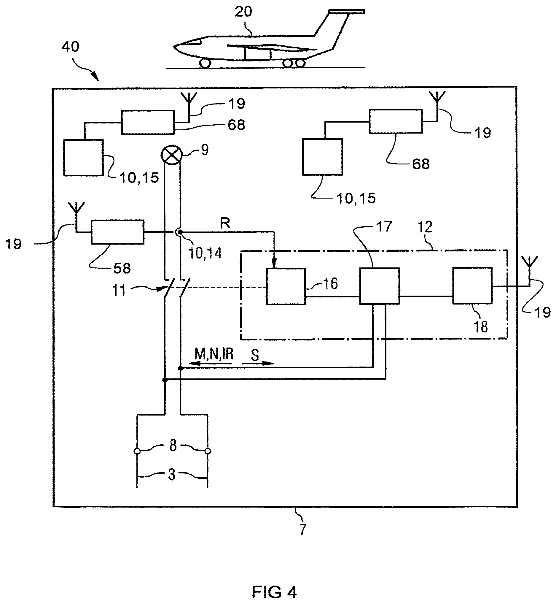 Patent US12612183 Figure 4 – Aeronautic ground light fixture with RF antenna