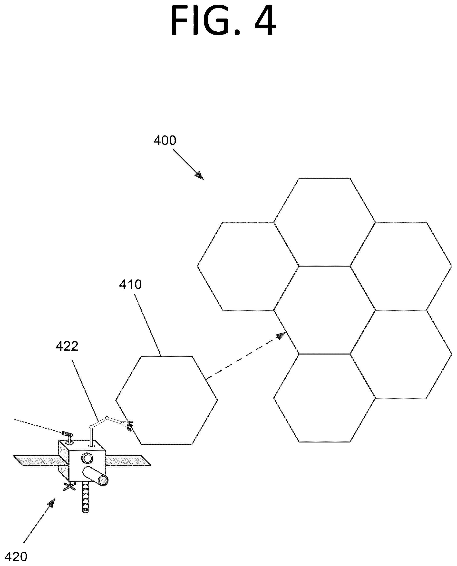 Patent US12612189 Figure 8 – Independently moving space vehicles configured to deploy and position a space structure