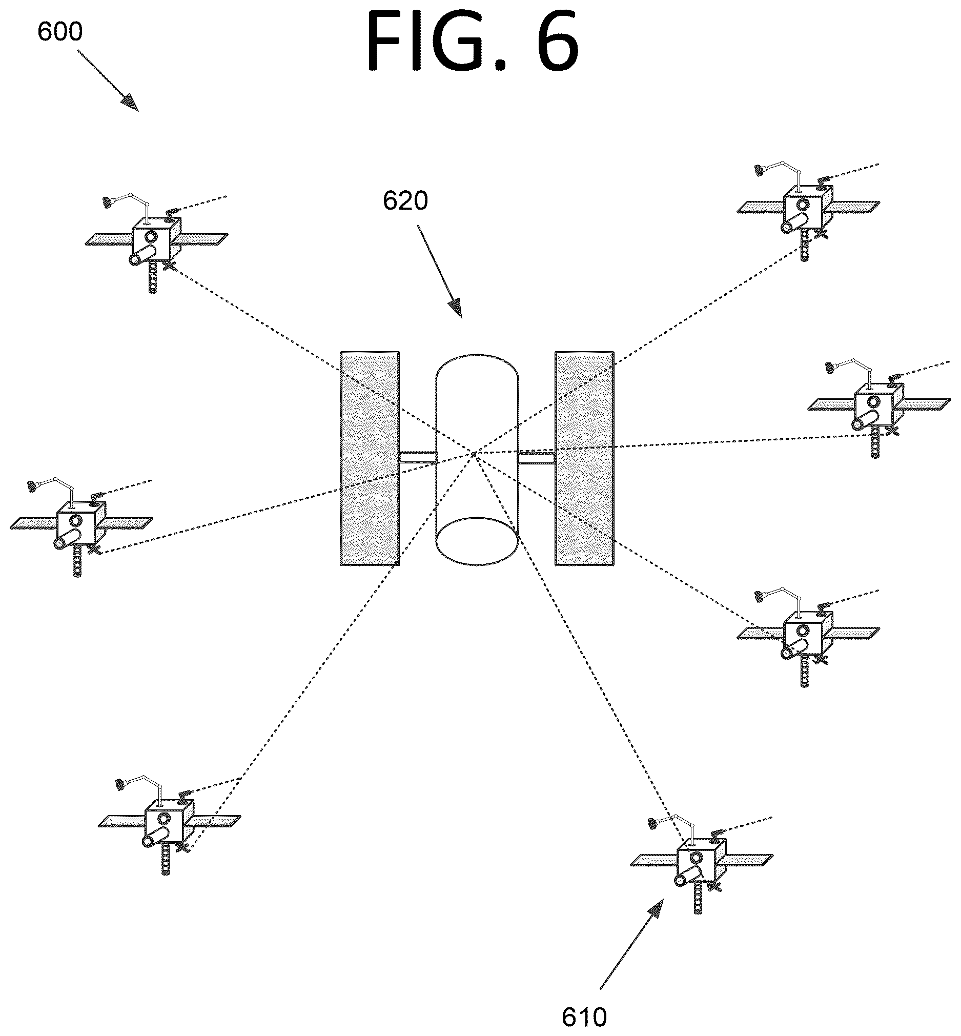 Patent US12612189 Figure 10 – Independently moving space vehicles configured to deploy and position a space structure