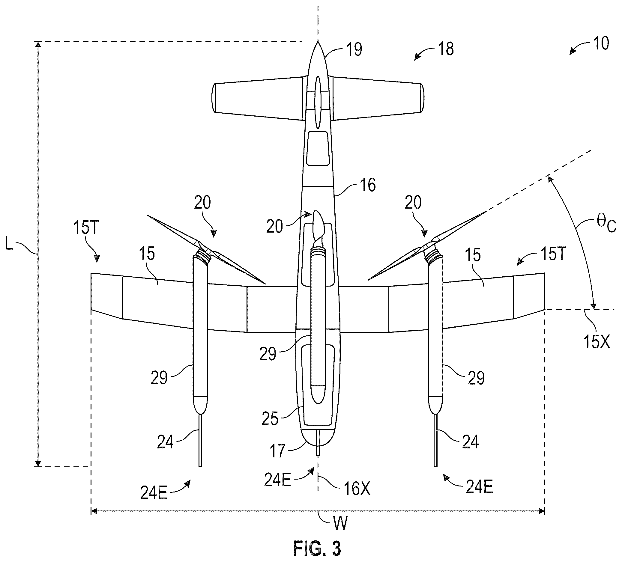 Patent US12612191 Figure 3 – VTOL aircraft capable of flying forward and backward