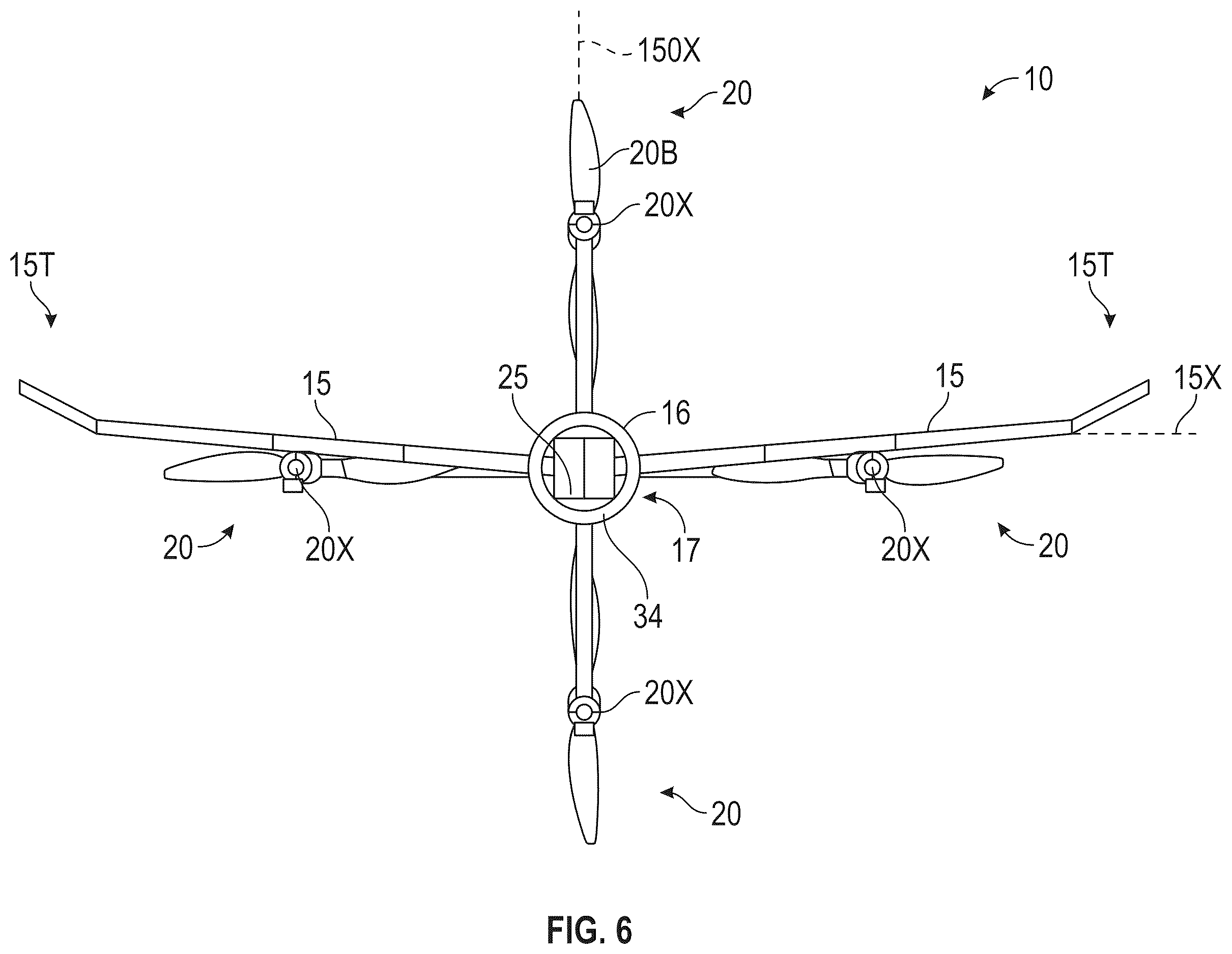 Patent US12612191 Figure 6 – VTOL aircraft capable of flying forward and backward