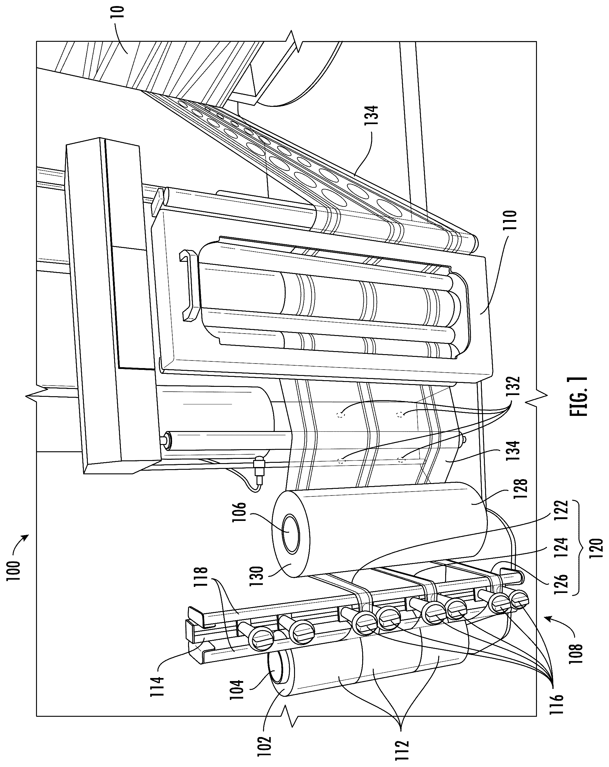 Patent US12612201 Figure 1 – Pre-perforated stretch film wrapping system and method