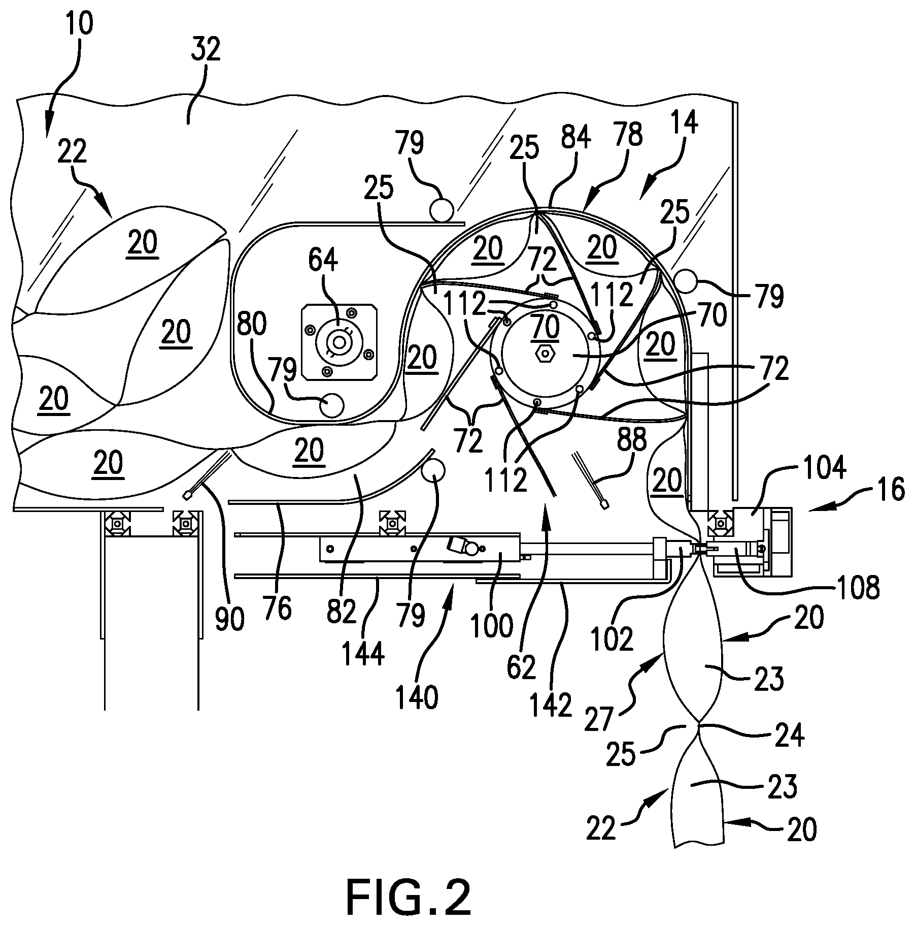 Patent US12612206 Figure 2 – Systems for dispensing pillows for product packaging