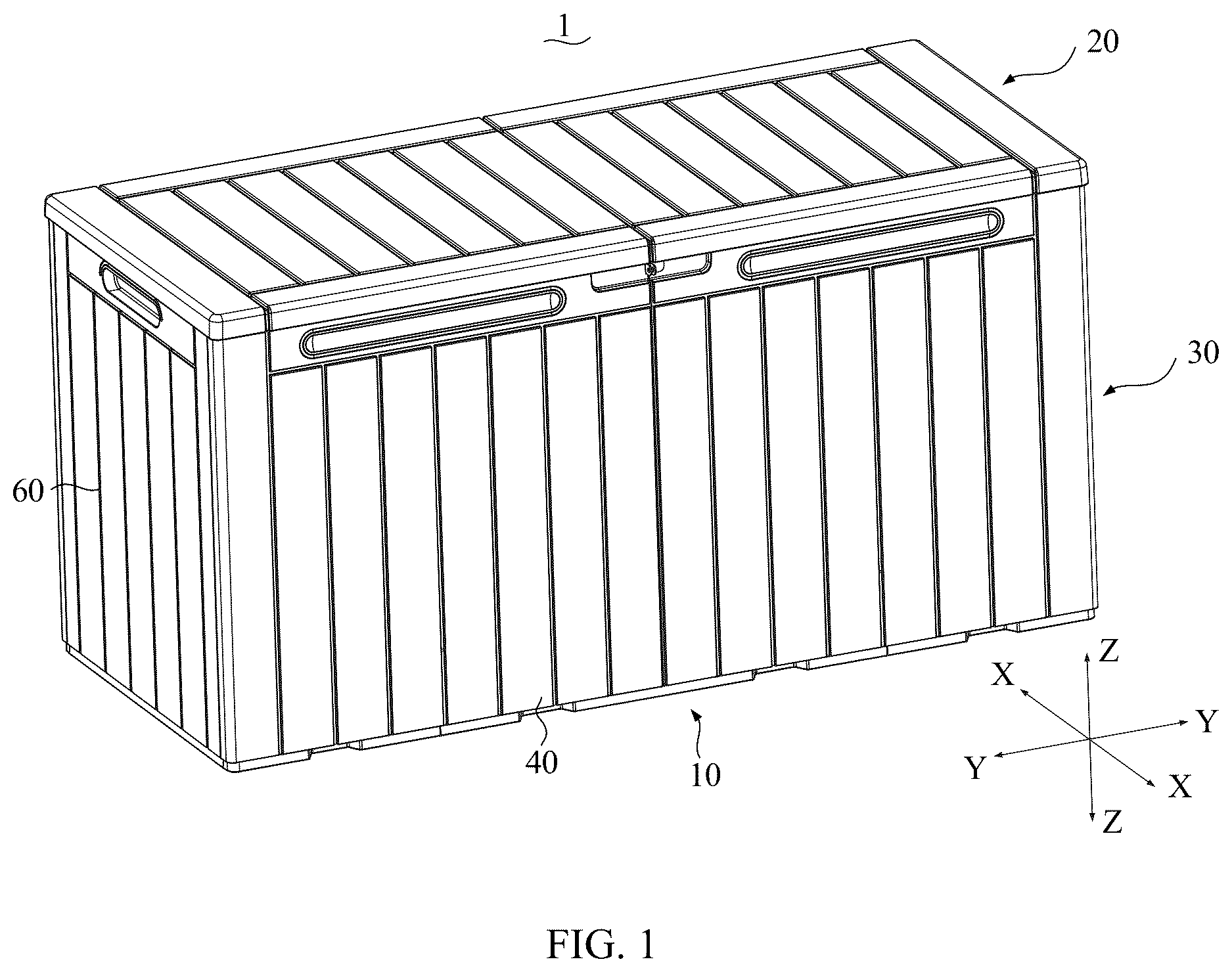 Patent US12612212 Figure 1 – Storage box