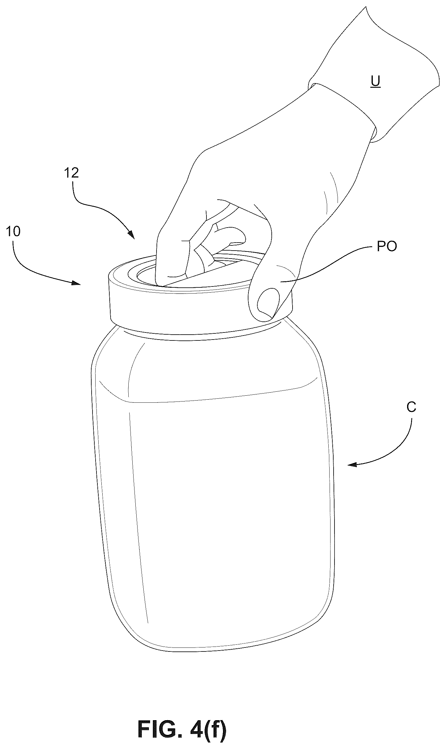 Patent US12612218 Figure 9 – Cover or cap screwable onto a container, in particular of glass, with a manual grip formed by a recess or a bar