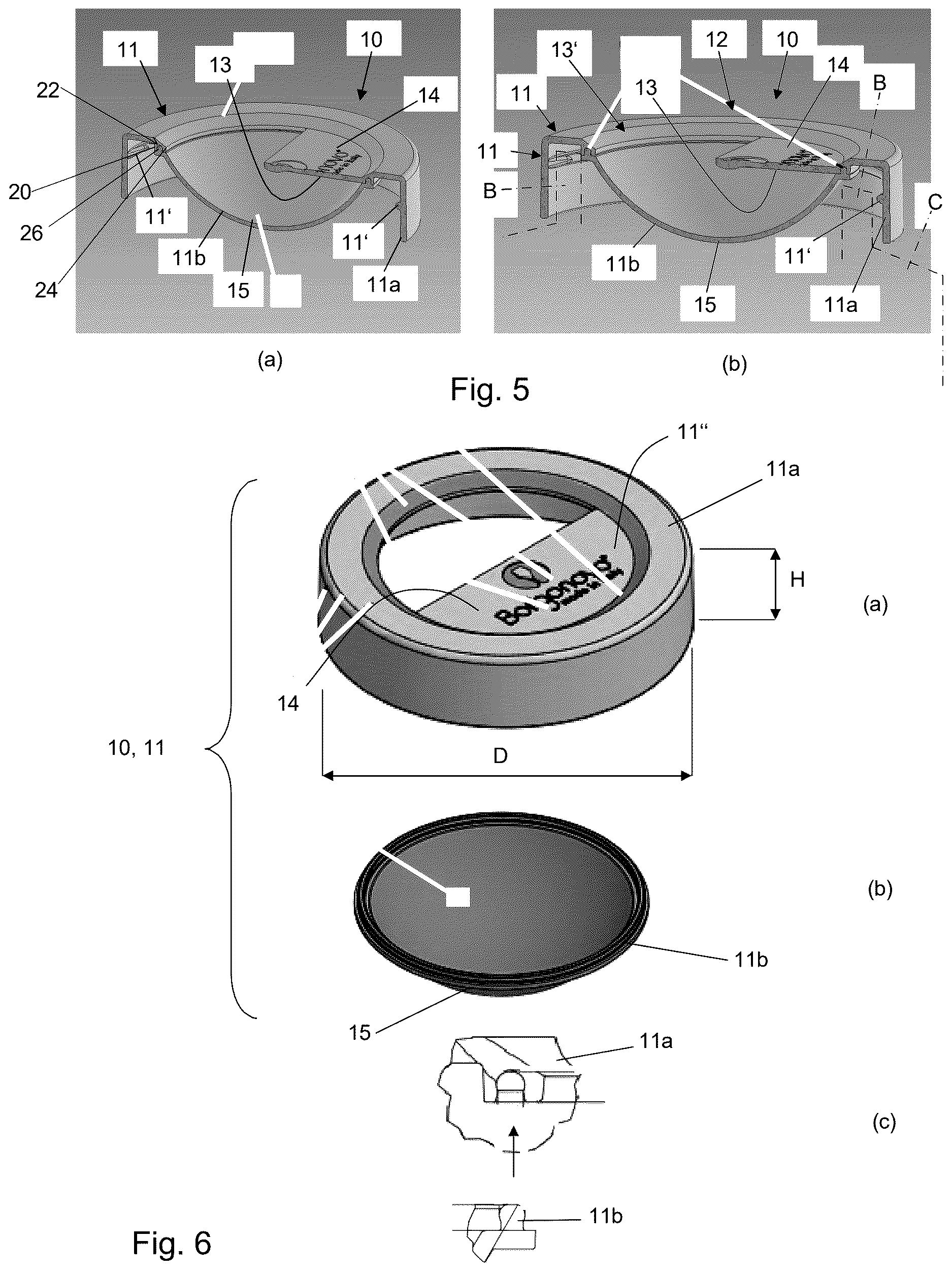 Patent US12612218 Figure 10 – Cover or cap screwable onto a container, in particular of glass, with a manual grip formed by a recess or a bar