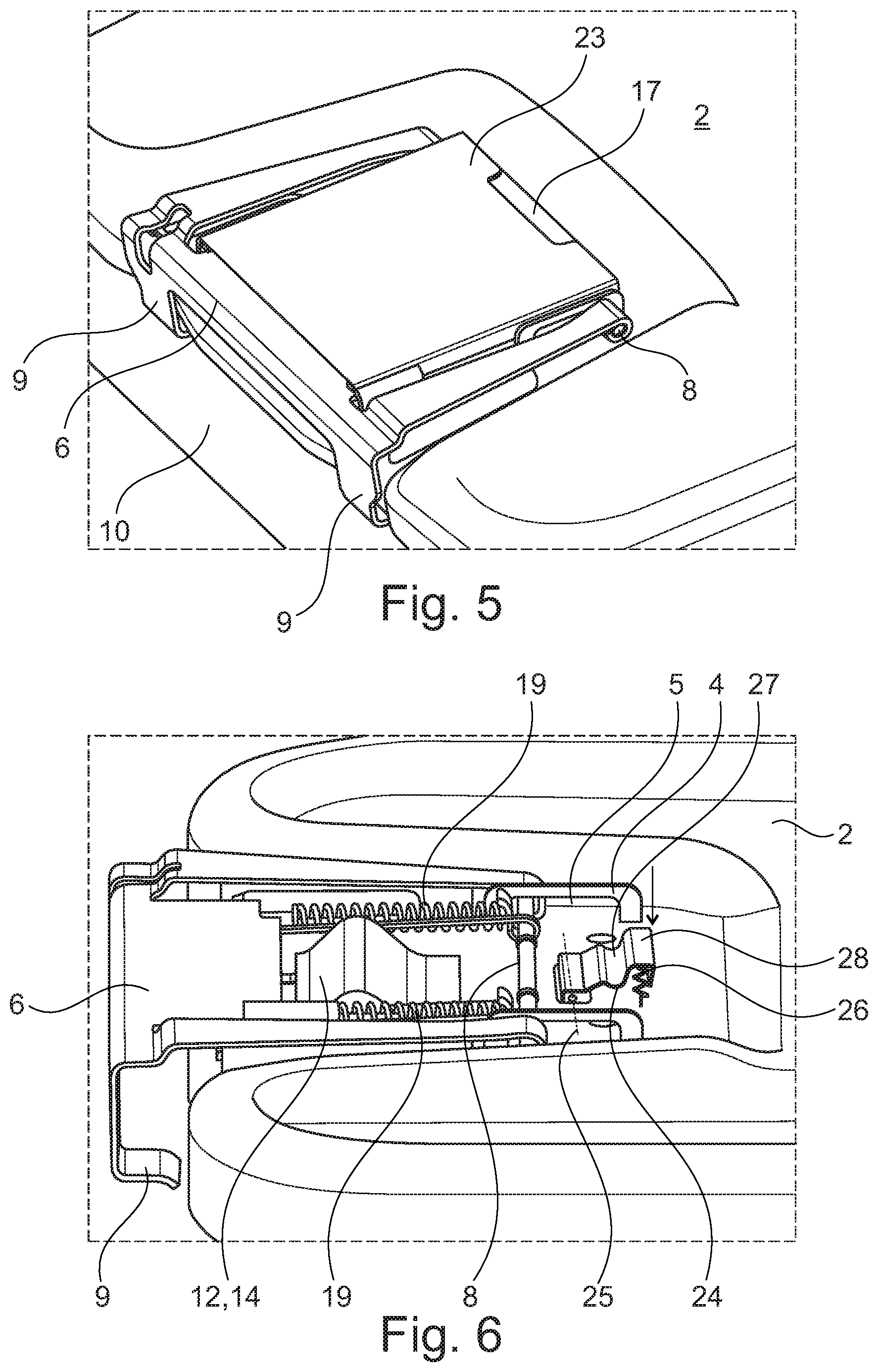 Patent US12612221 Figure 3 – Closure mechanism with locking device for sterile containers, and sterile container comprising same