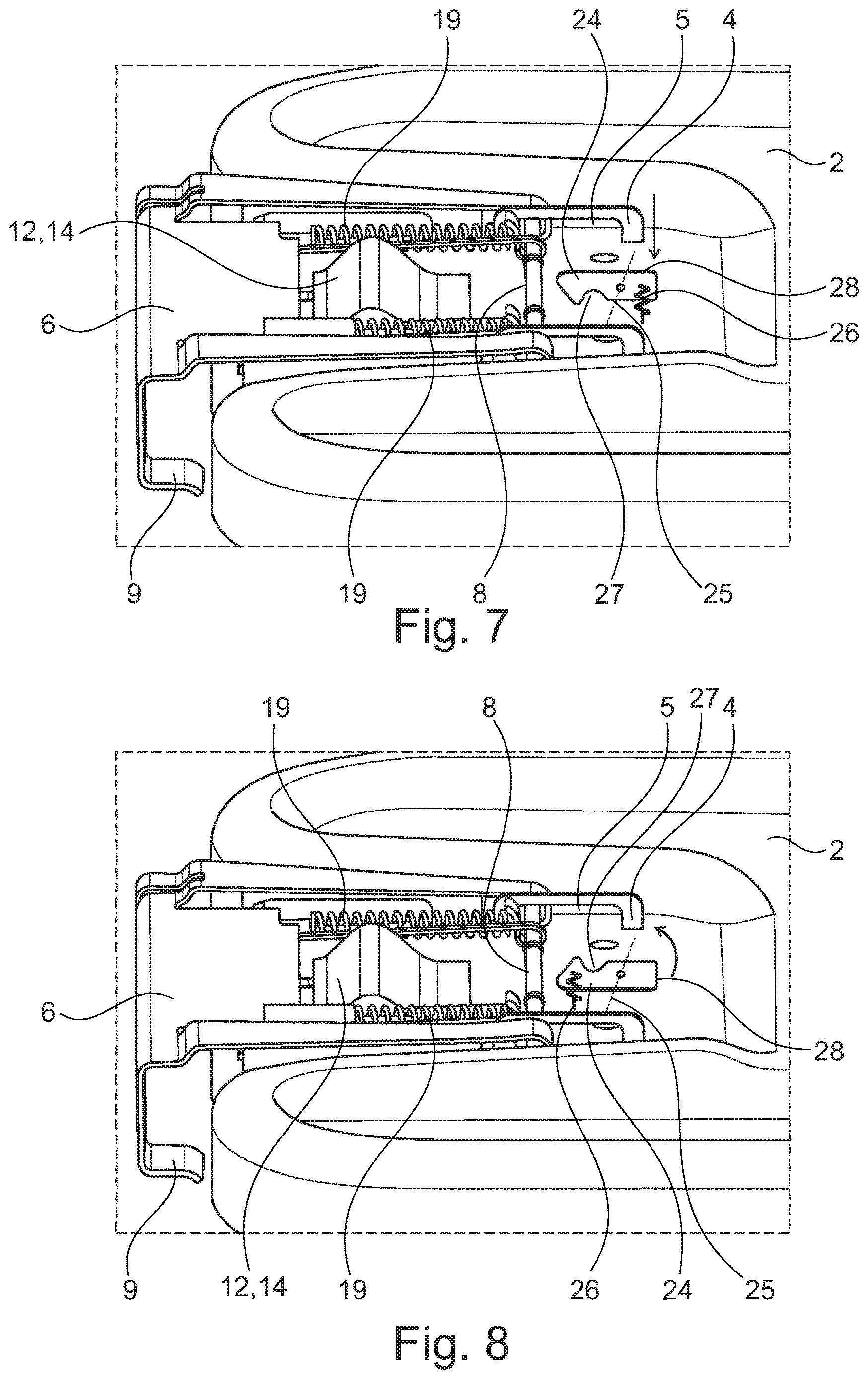 Patent US12612221 Figure 4 – Closure mechanism with locking device for sterile containers, and sterile container comprising same