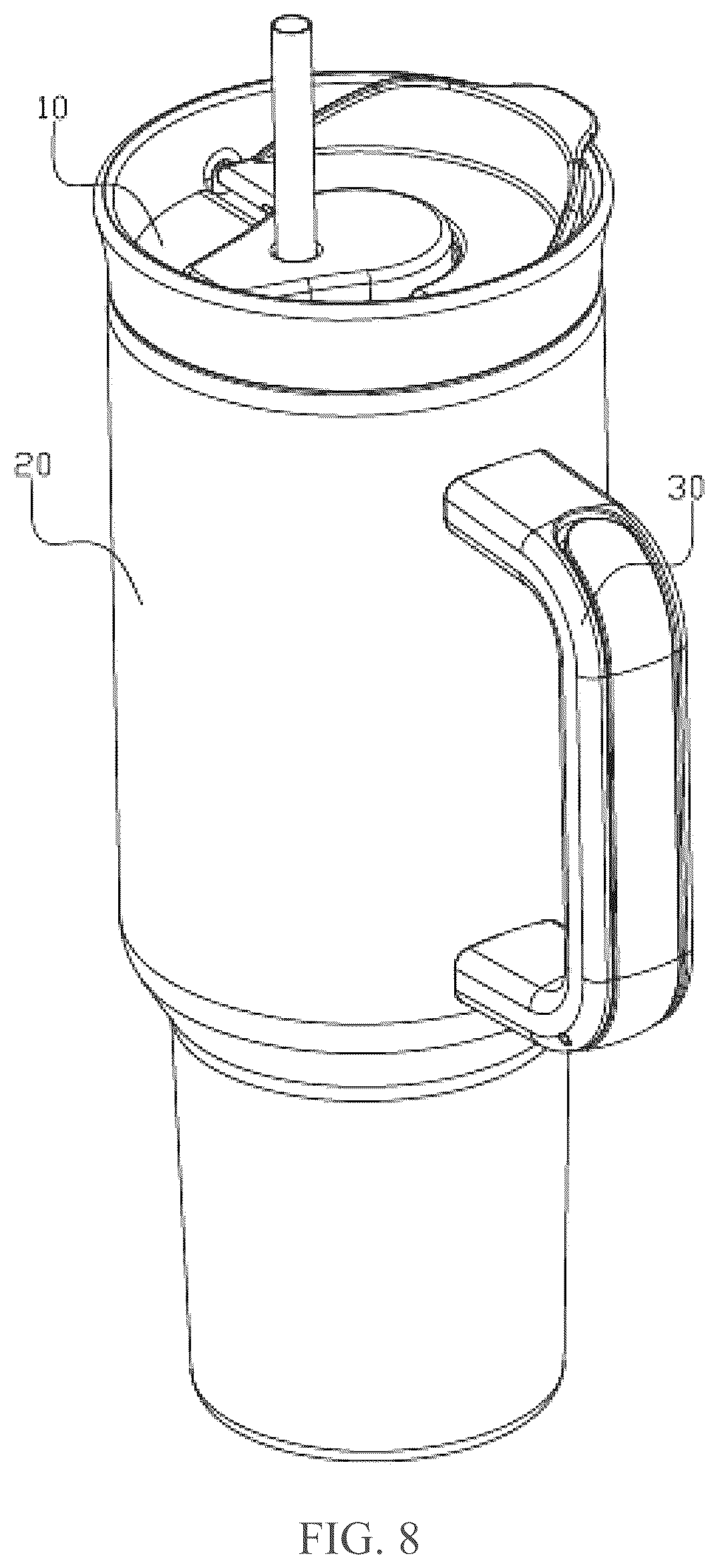 Patent US12612222 Figure 7 – Dual-drink cup lid with detachable straw and cup having the same