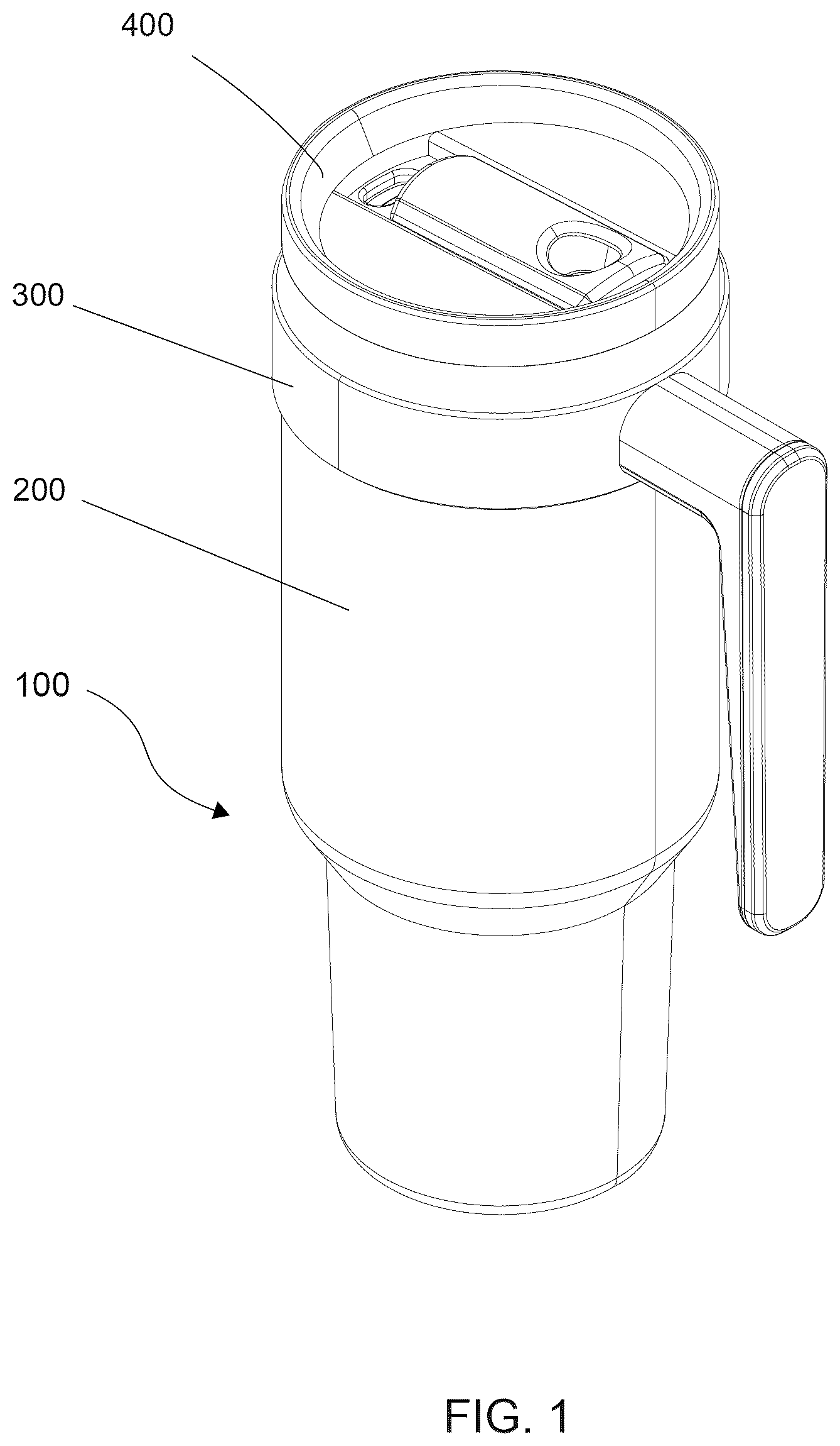 Patent US12612224 Figure 1 – Lid assembly with selectable outlets