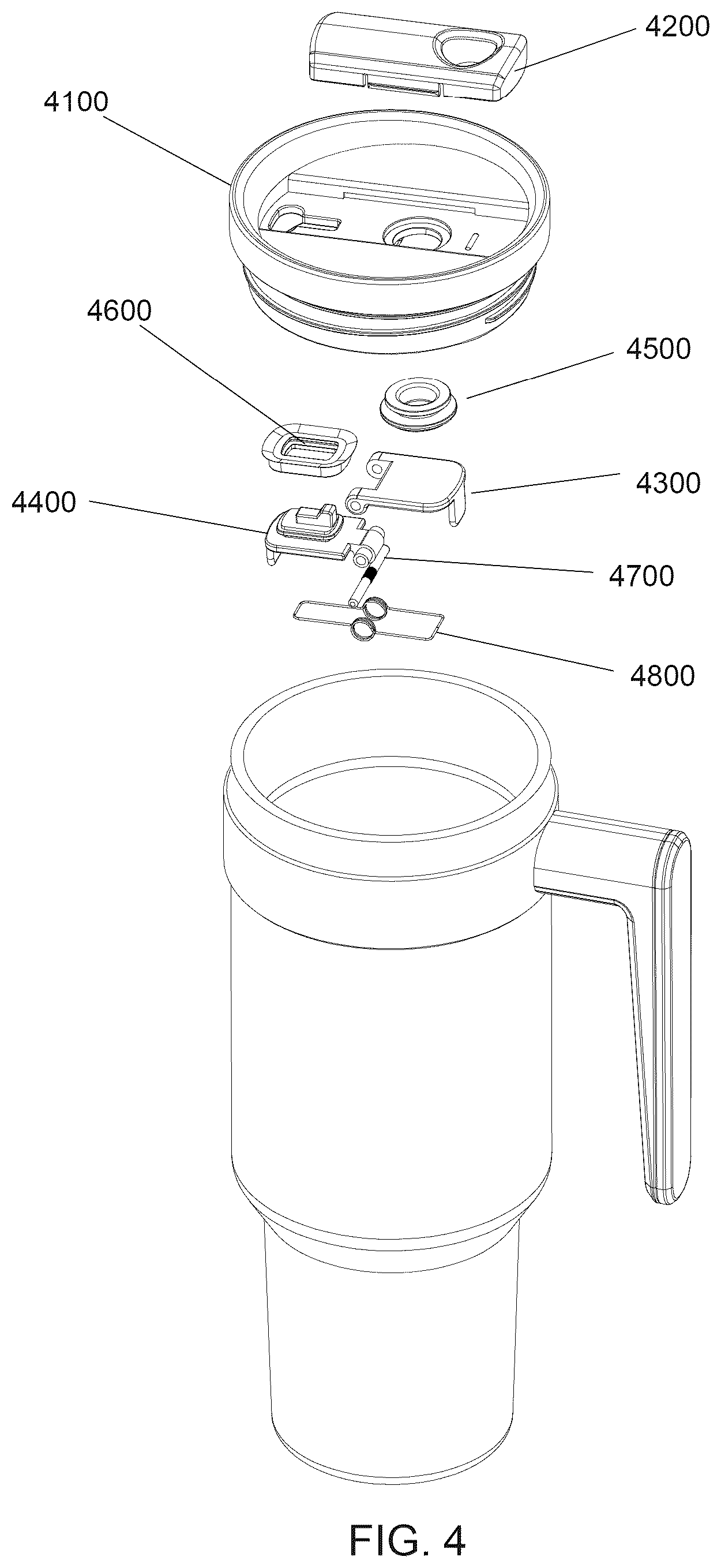 Patent US12612224 Figure 4 – Lid assembly with selectable outlets