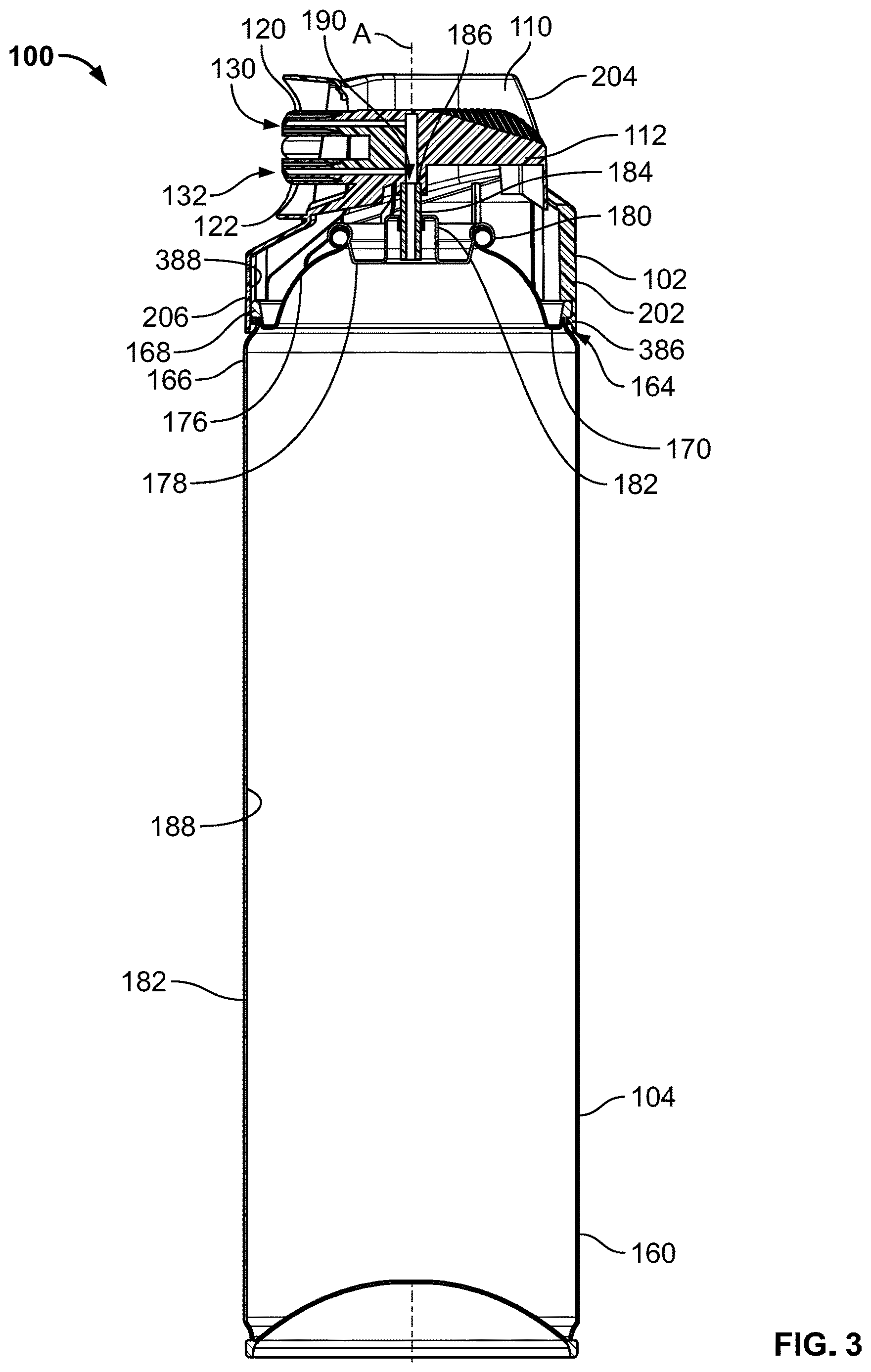 Patent US12612238 Figure 3 – Double nozzle overcap assembly